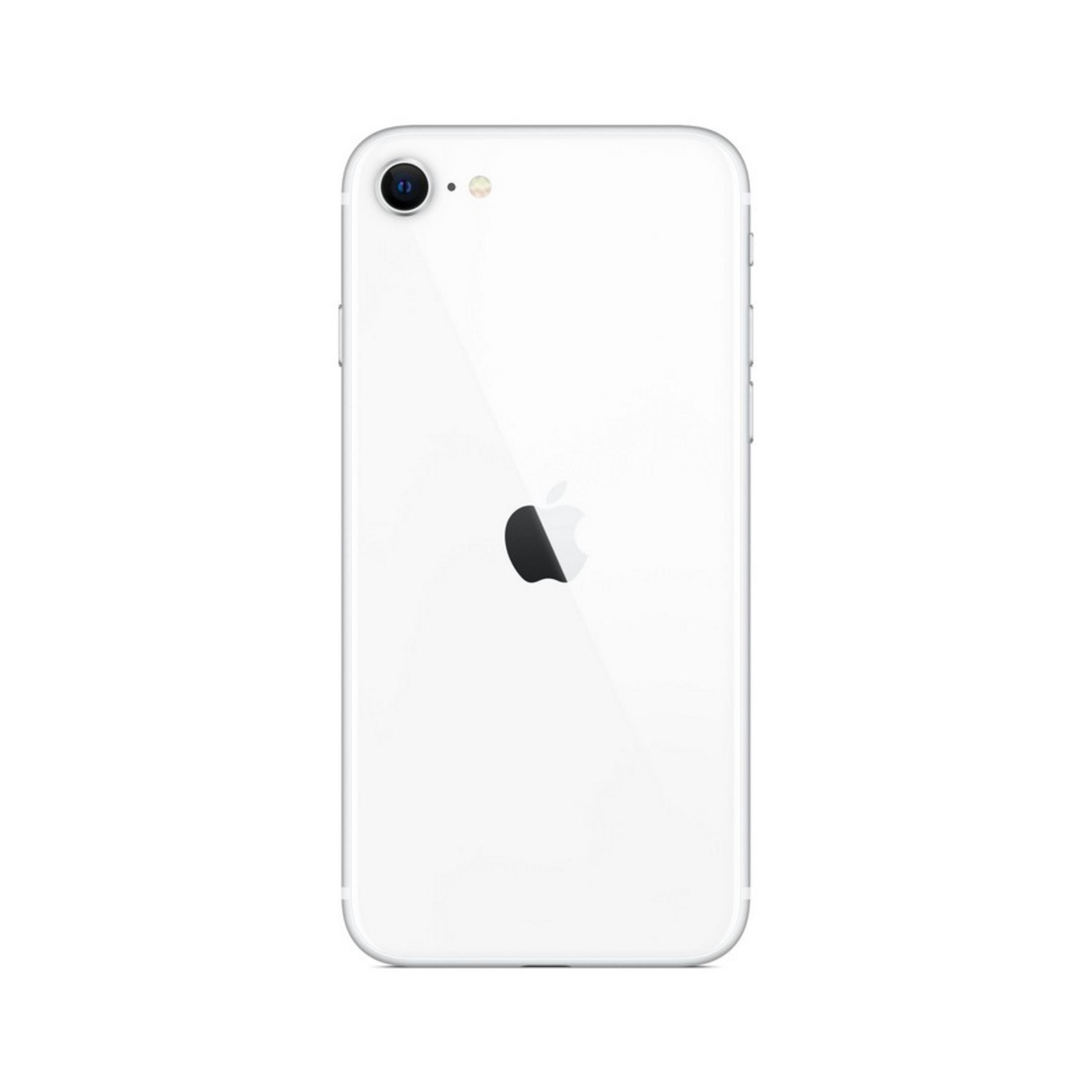 Retro bianco di iPhone con logo Apple nero e obiettivo fotocamera.