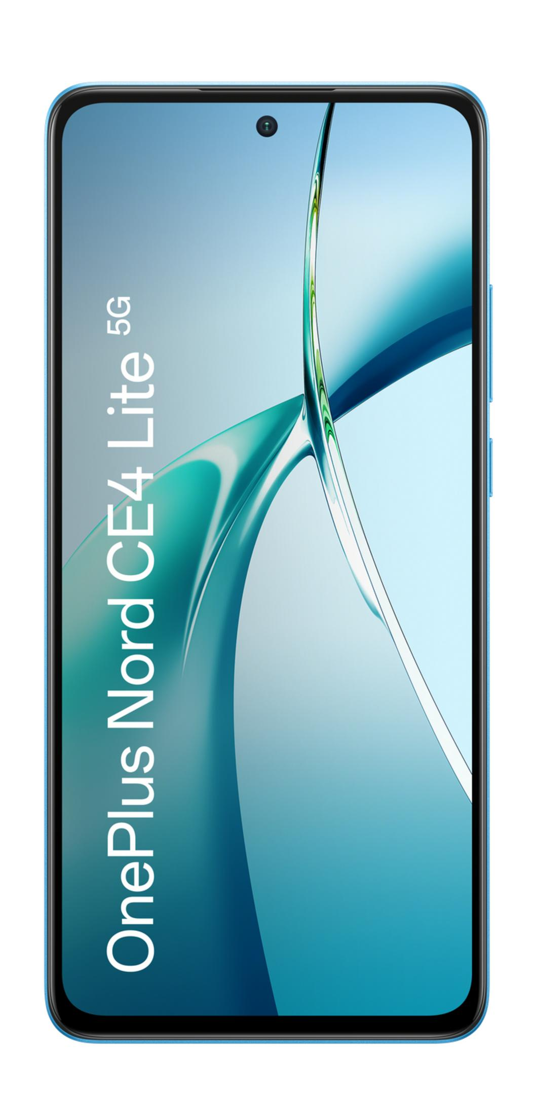 Uno smartphone blu con la scritta "OnePlus Nord CE4 Lite 5G".