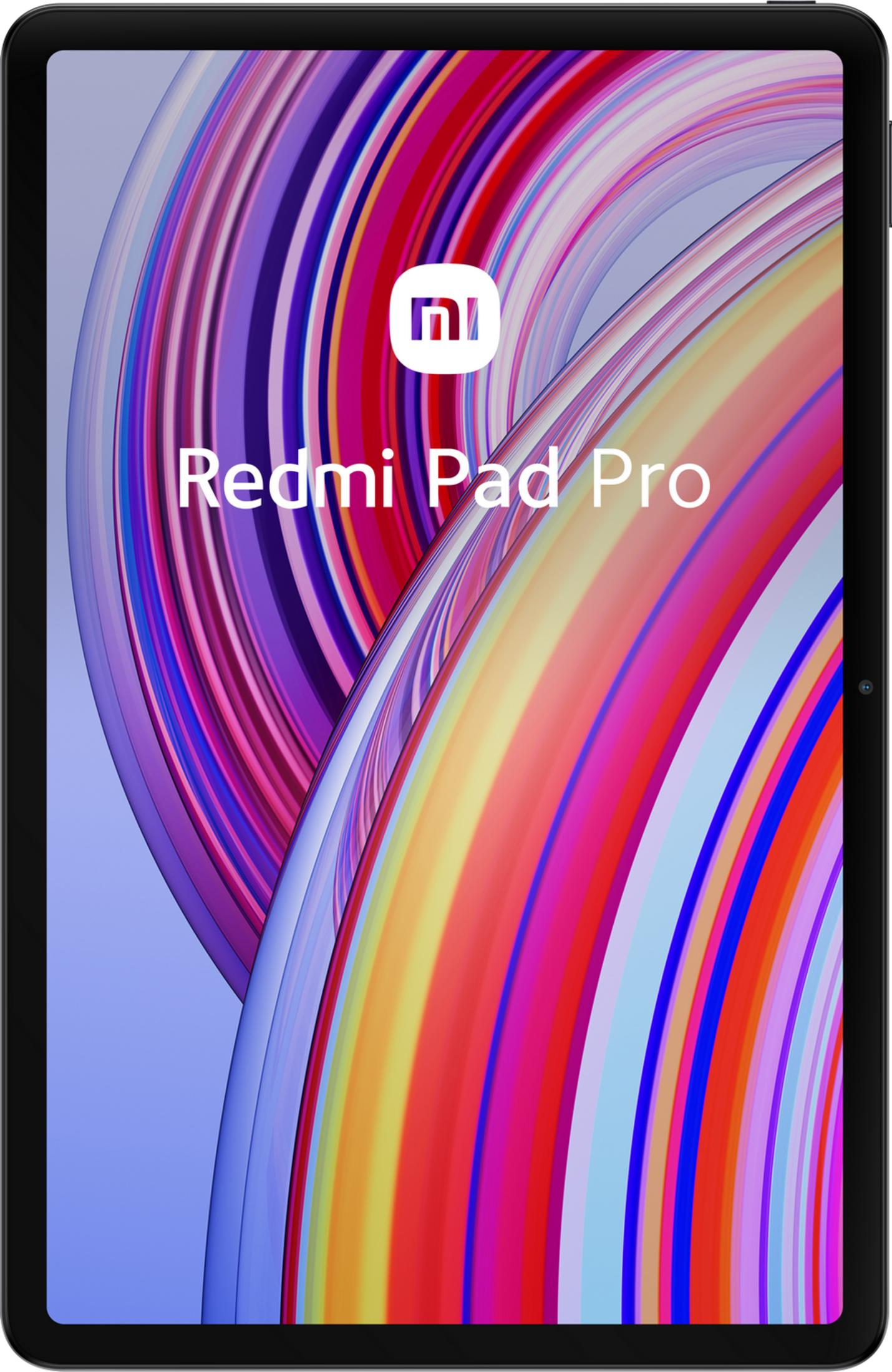 Een tablet met een kleurige achtergrond en de tekst 'Redmi Pad Pro'.