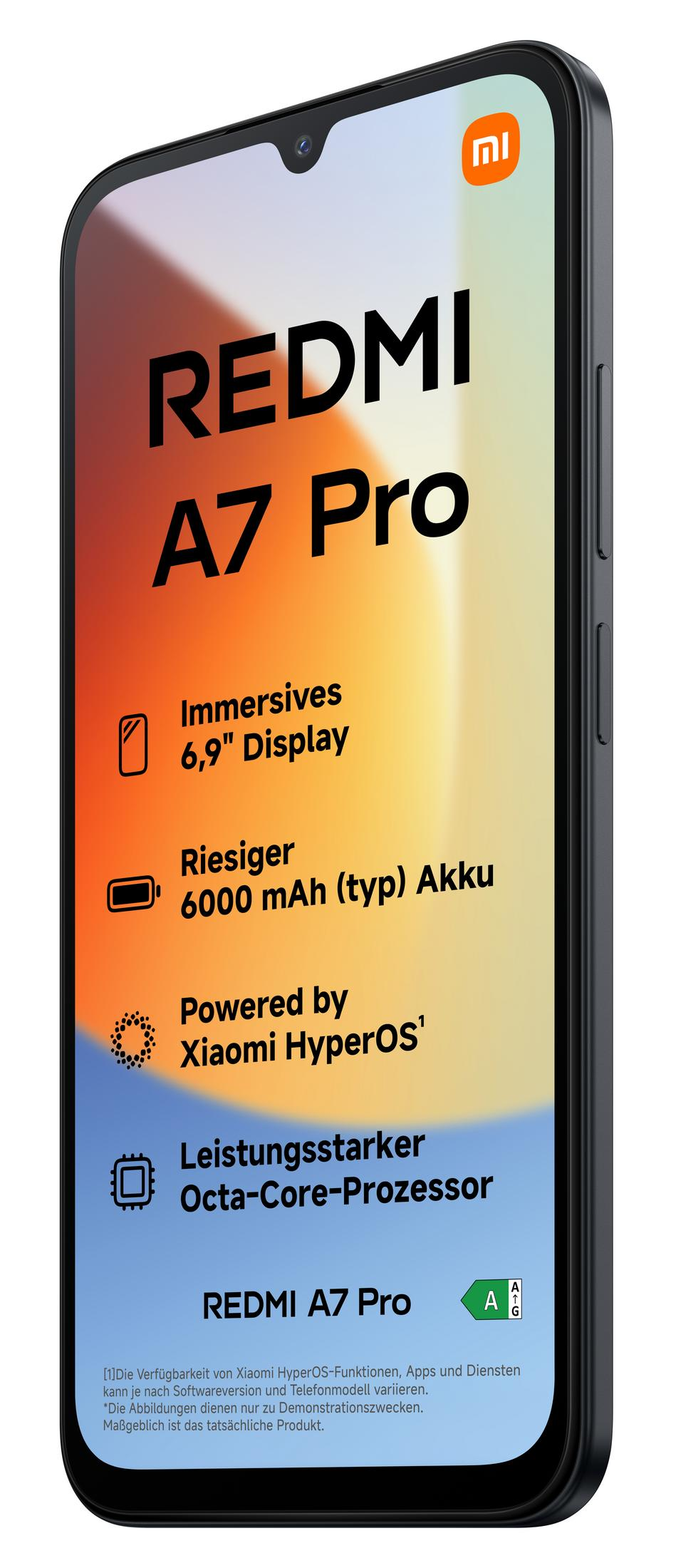 Das Redmi A7 Pro Smartphone mit 6,9" Display, 6000mAh Akku.
