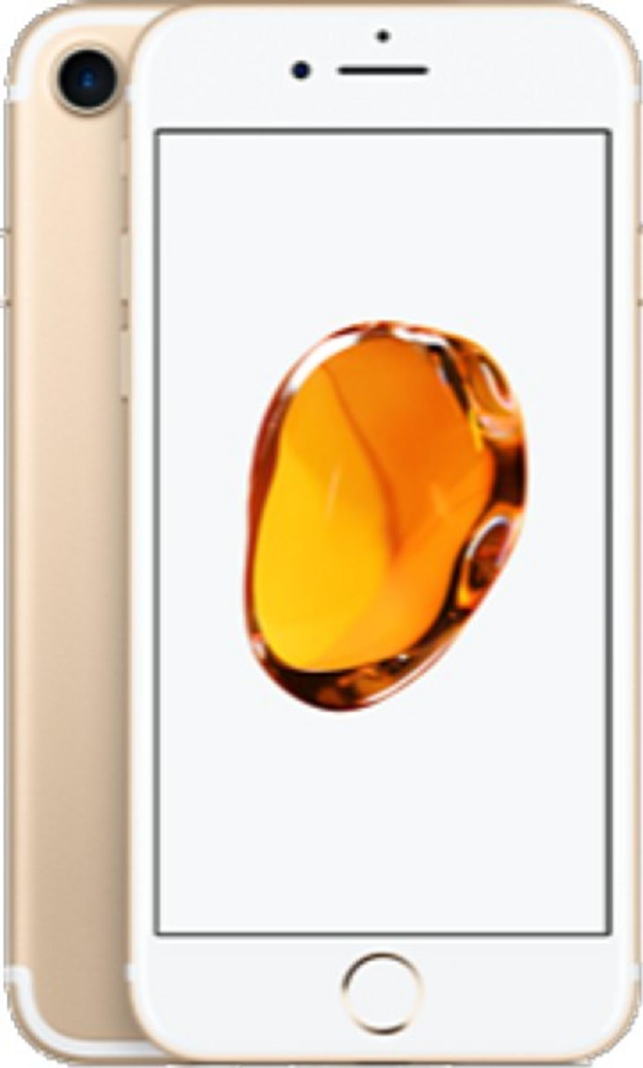 Un iPhone dorato che mostra un'icona a goccia d'acqua sul suo schermo.