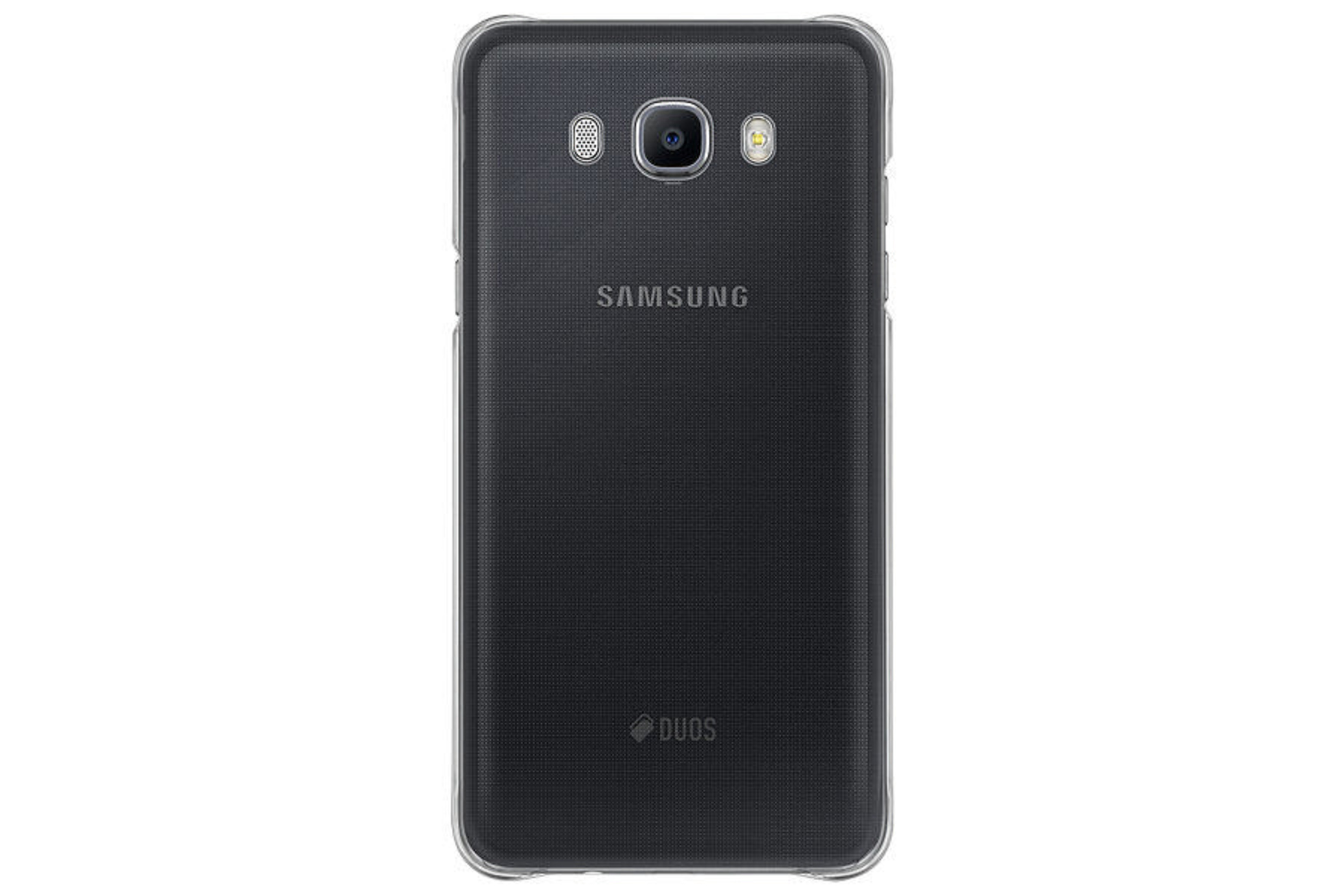 Retro di uno smartphone Samsung nero con fotocamera e flash.