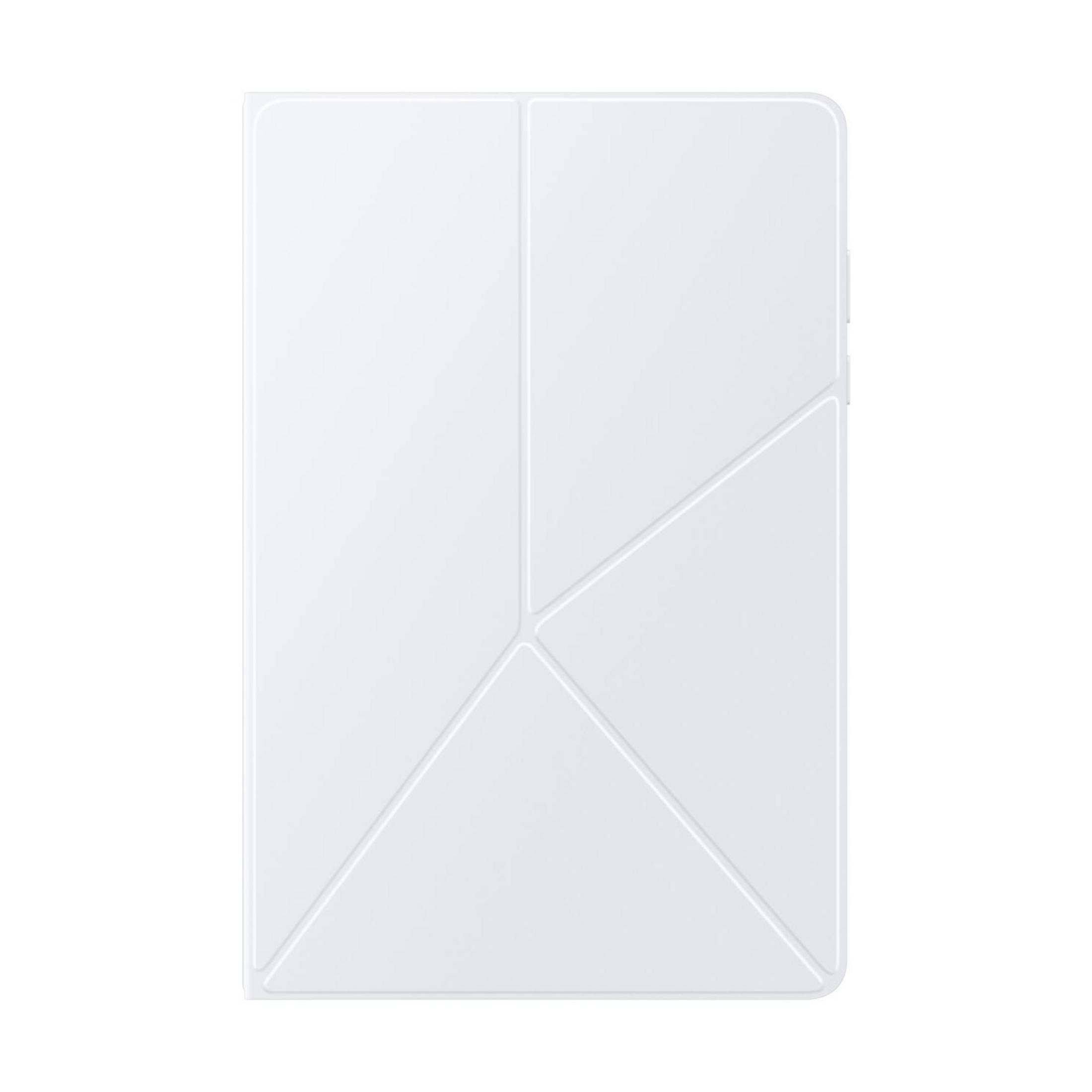 A white tablet case with geometric fold lines.