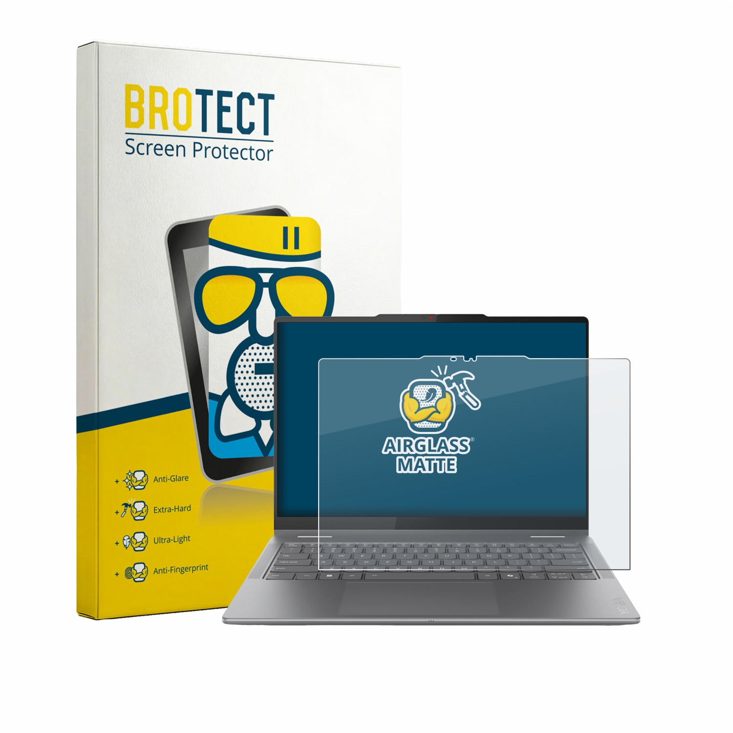 BROTECT Displayschutzfolie für ein Laptop mit Matte Airglass Logo.