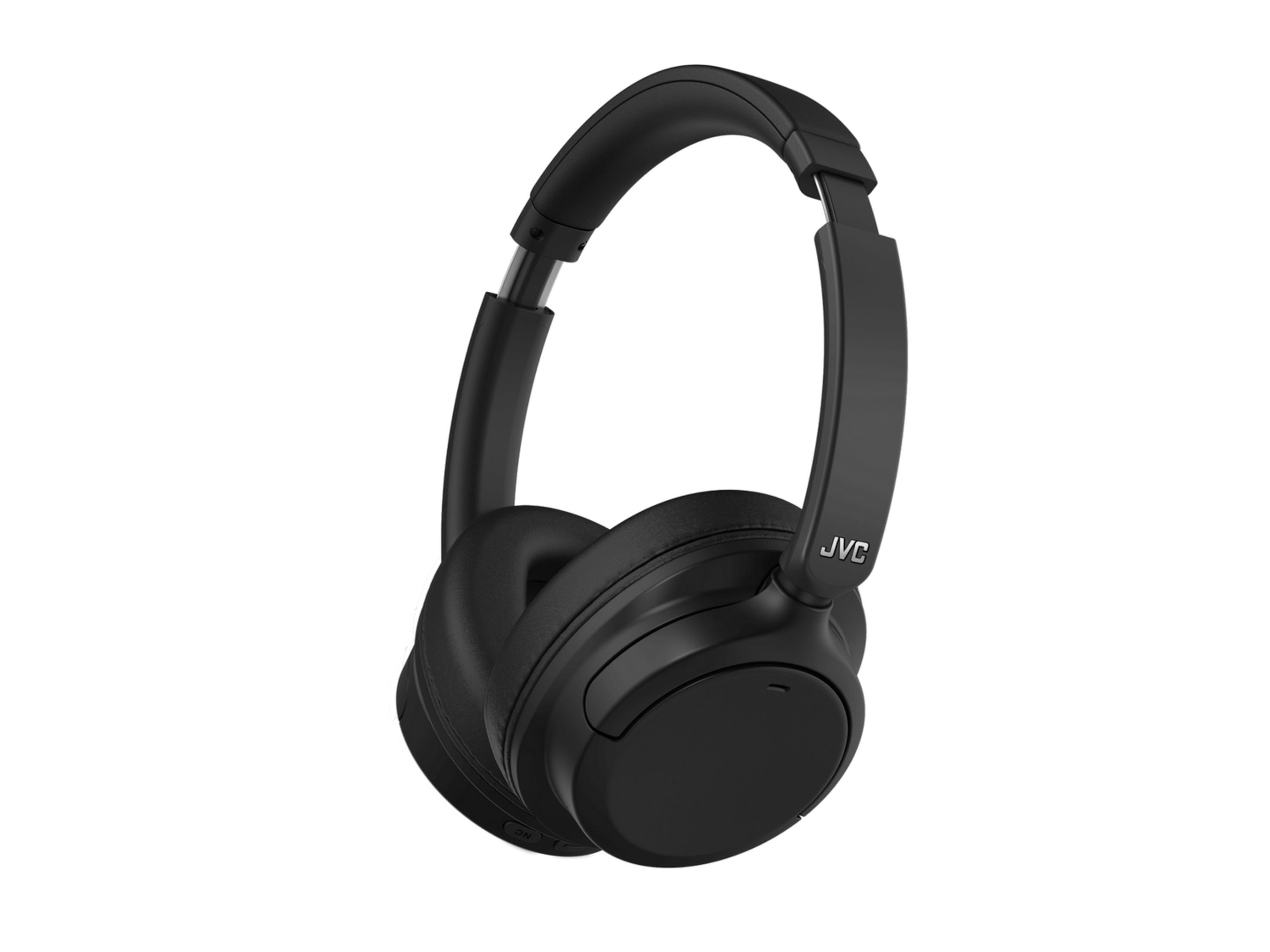 Cuffie JVC nere con padiglioni imbottiti e archetto regolabile.
