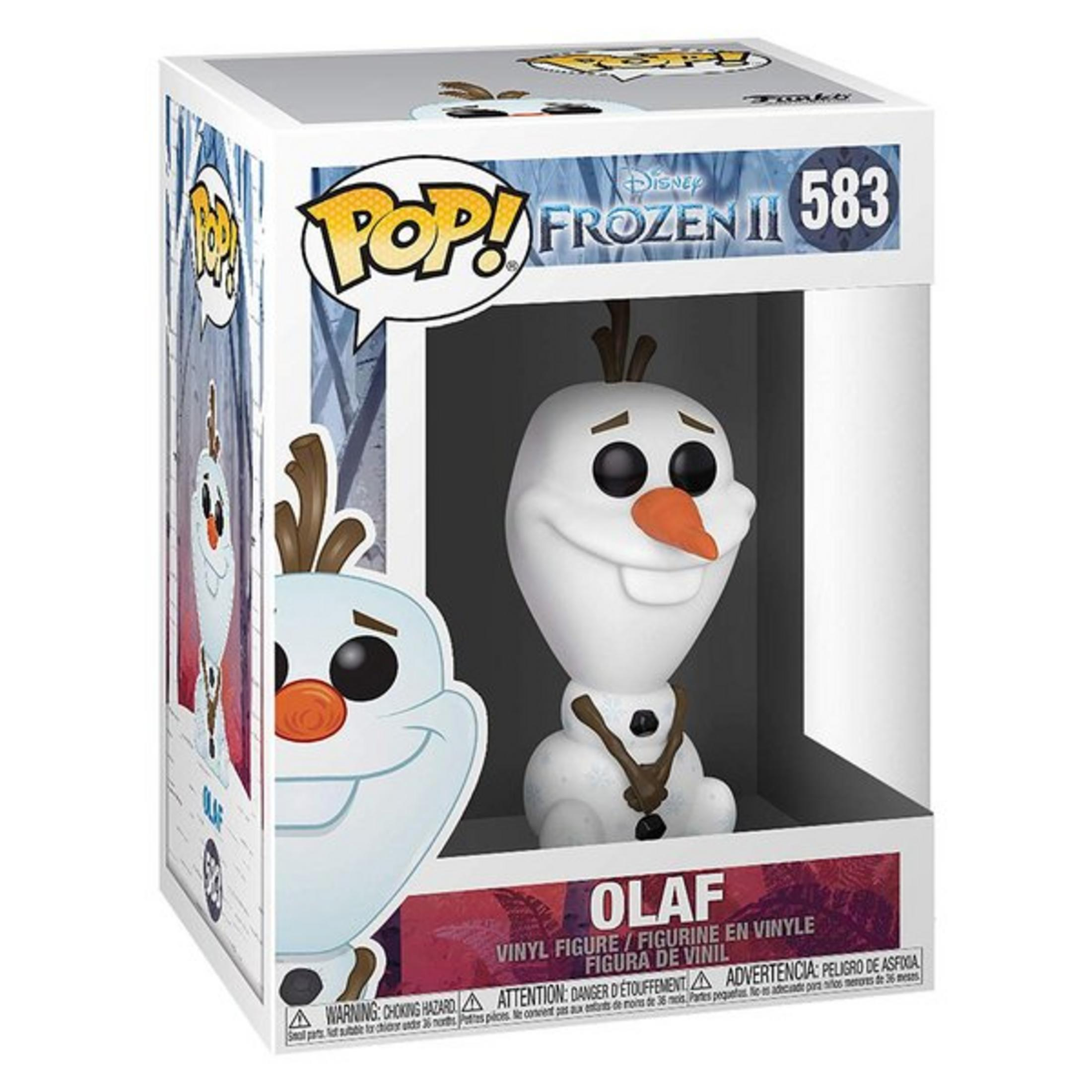 Olaf Funko Pop Figur in einer "Frozen II" Box mit deutscher Beschriftung.