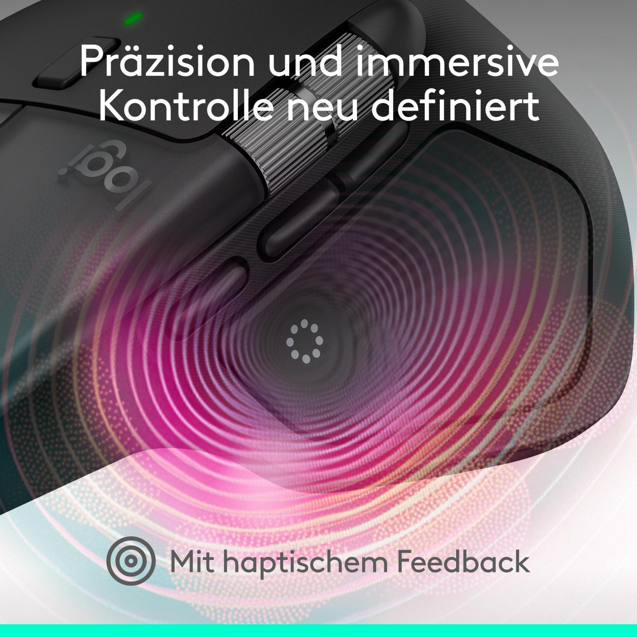 Mouse nero focalizzato sul feedback aptico e sul controllo di precisione.