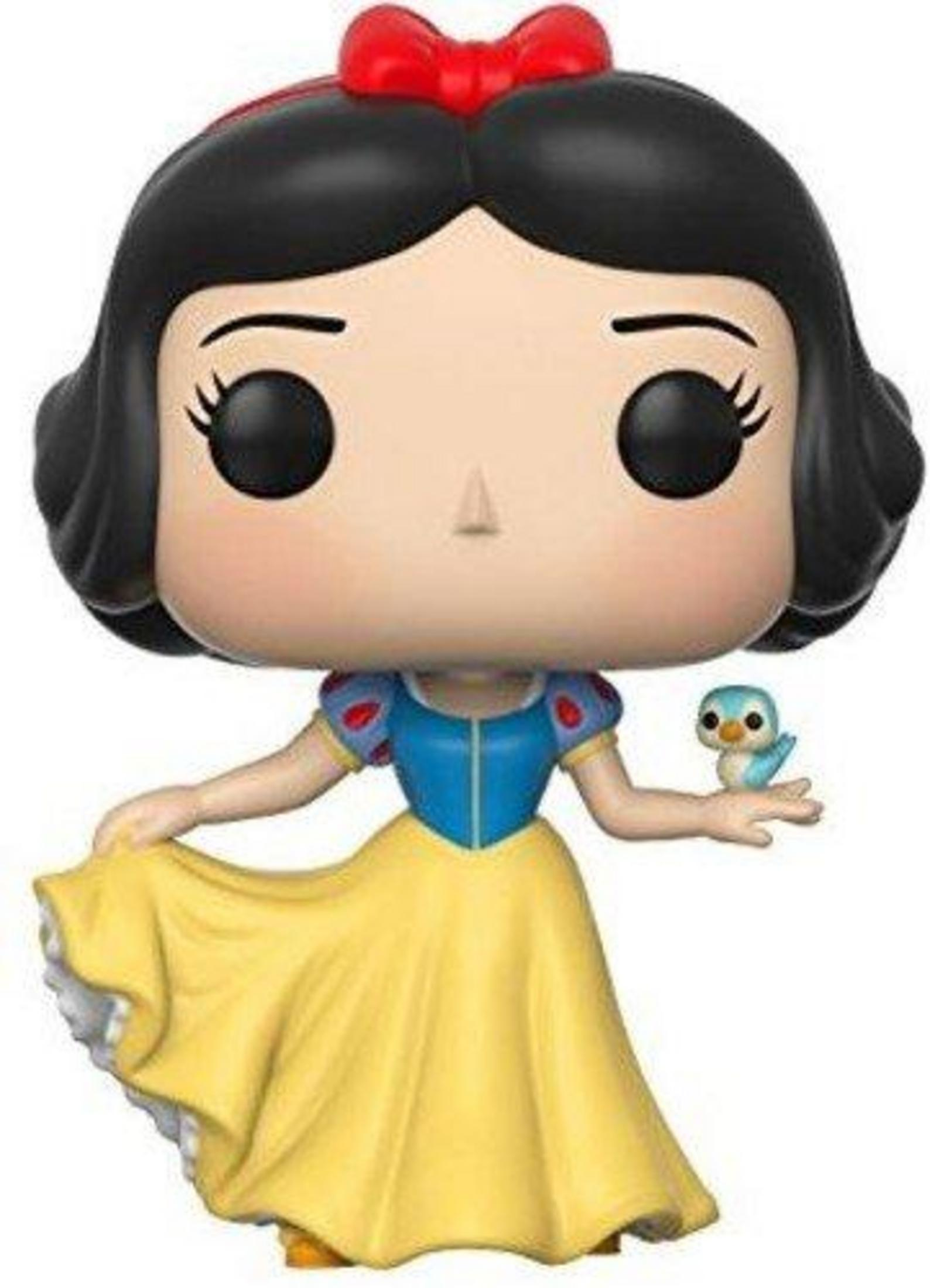 Funko Pop Figur von Schneewittchen mit einem Vogel auf der Hand.