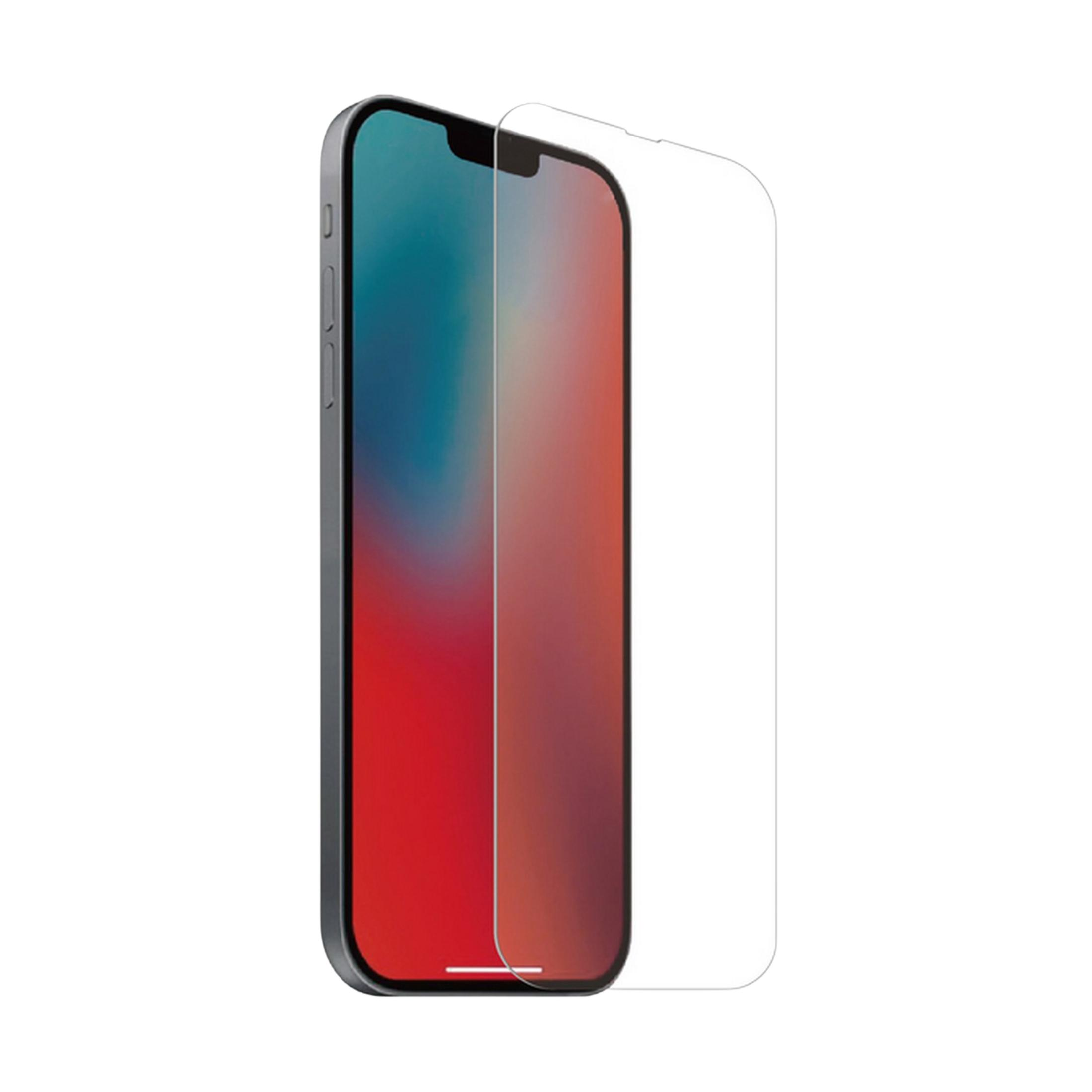 Uno smartphone con una protezione per lo schermo posizionata sopra.
