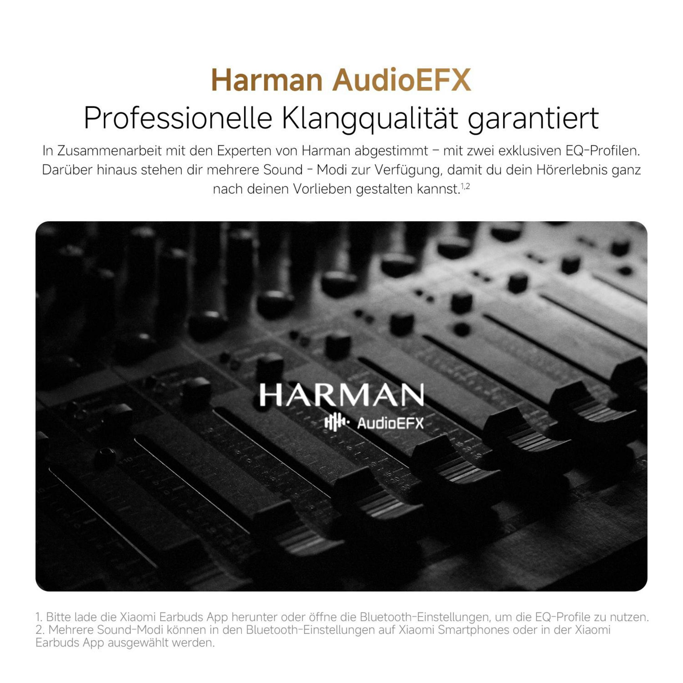 Zbliżenie na konsoletę mikserską z logo Harman AudioEFX. Widoczne pokrętła i suwaki.