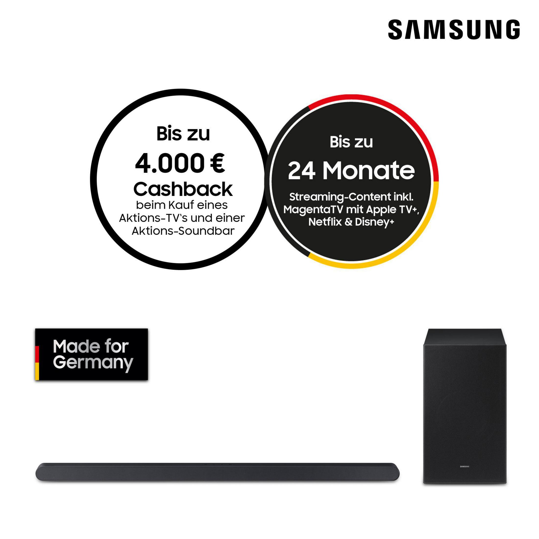 Offerta Samsung: Fino a 4000€ di cashback e 24 mesi di streaming.