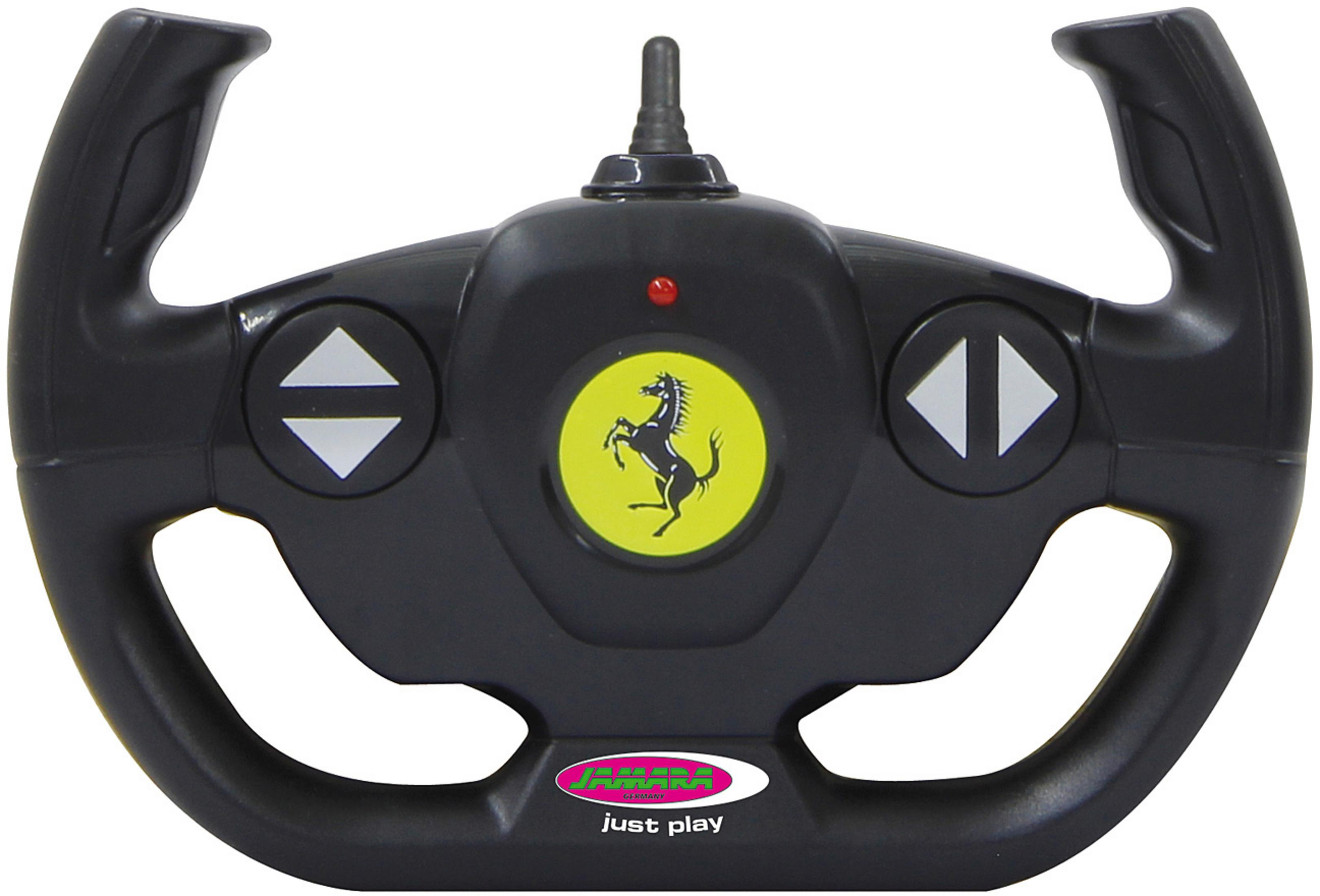 Schwarzer Ferrari-Ferngelenk-Controller mit gelbem Logo und Pfeiltasten.