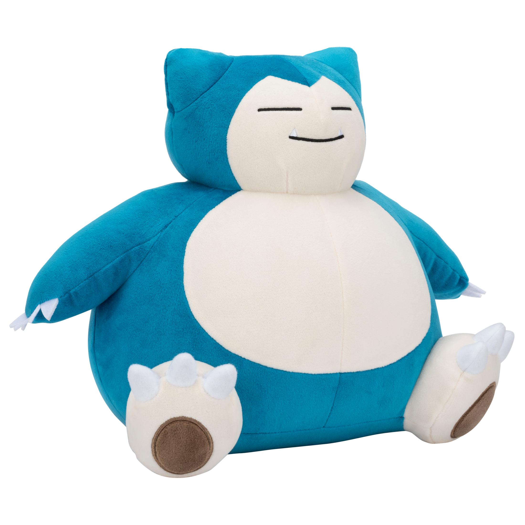 Un peluche Snorlax blu e crema è seduto con gli occhi chiusi.