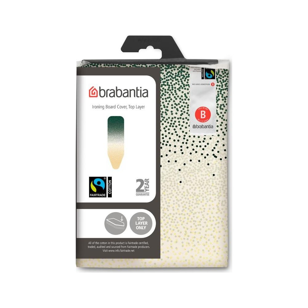 Housse de planche à repasser Brabantia, couche supérieure, coton Fairtrade.