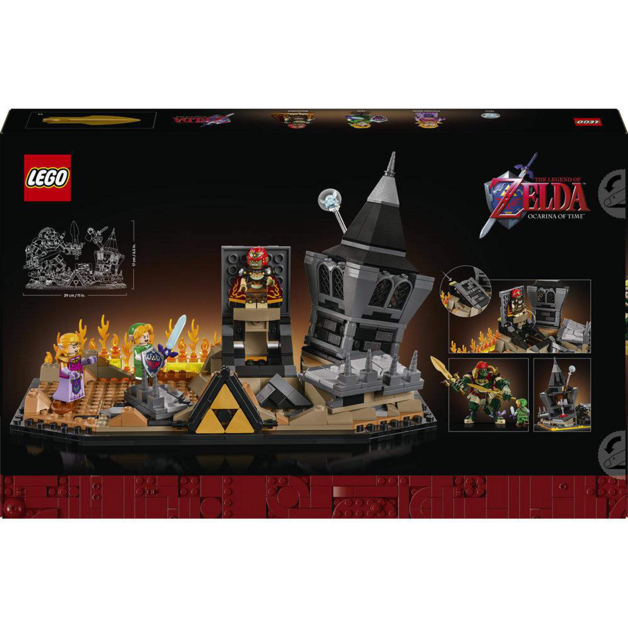 Set Lego di Legend of Zelda: Ocarina of Time, con figure di Link, Zelda e Ganondorf.