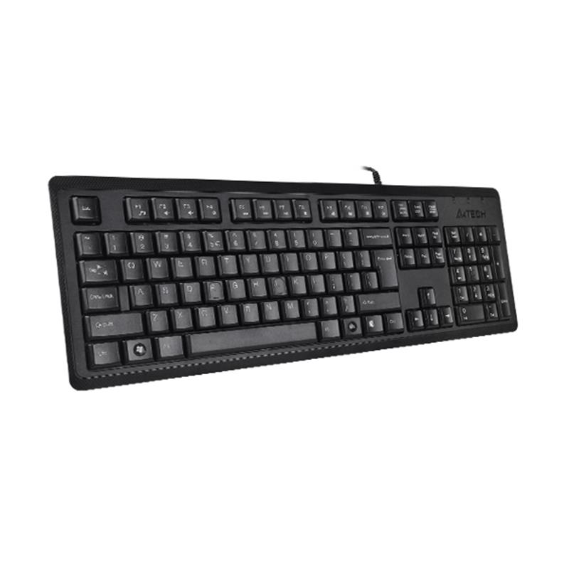 AATECH logolu siyah klavye, tam QWERTZ tuş takımı.