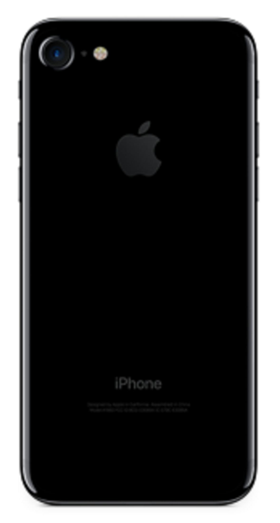 Retro di un iPhone nero con logo Apple e fotocamera.