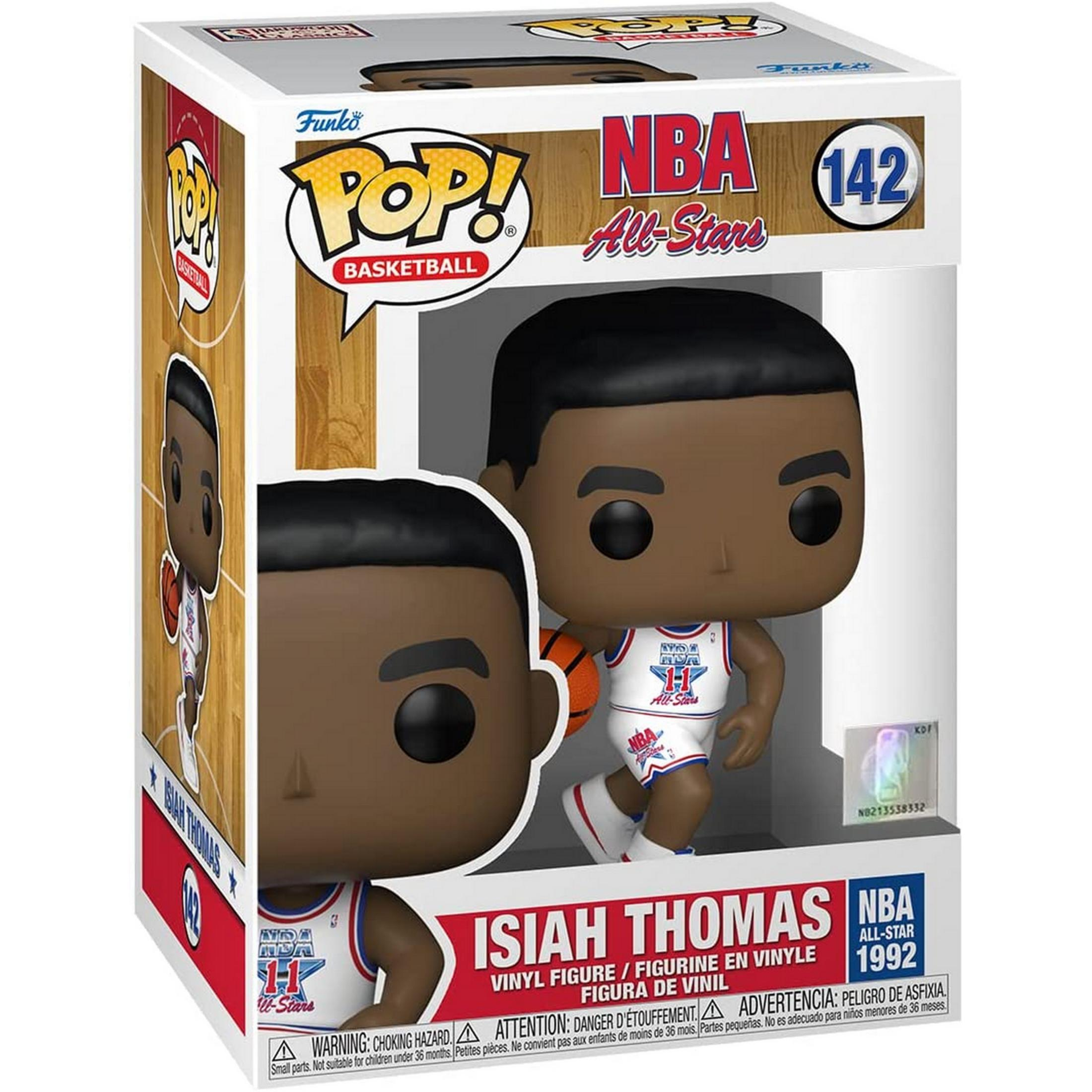 Funko Pop Figur von Isiah Thomas, NBA All-Star 1992, in Basketballkleidung.