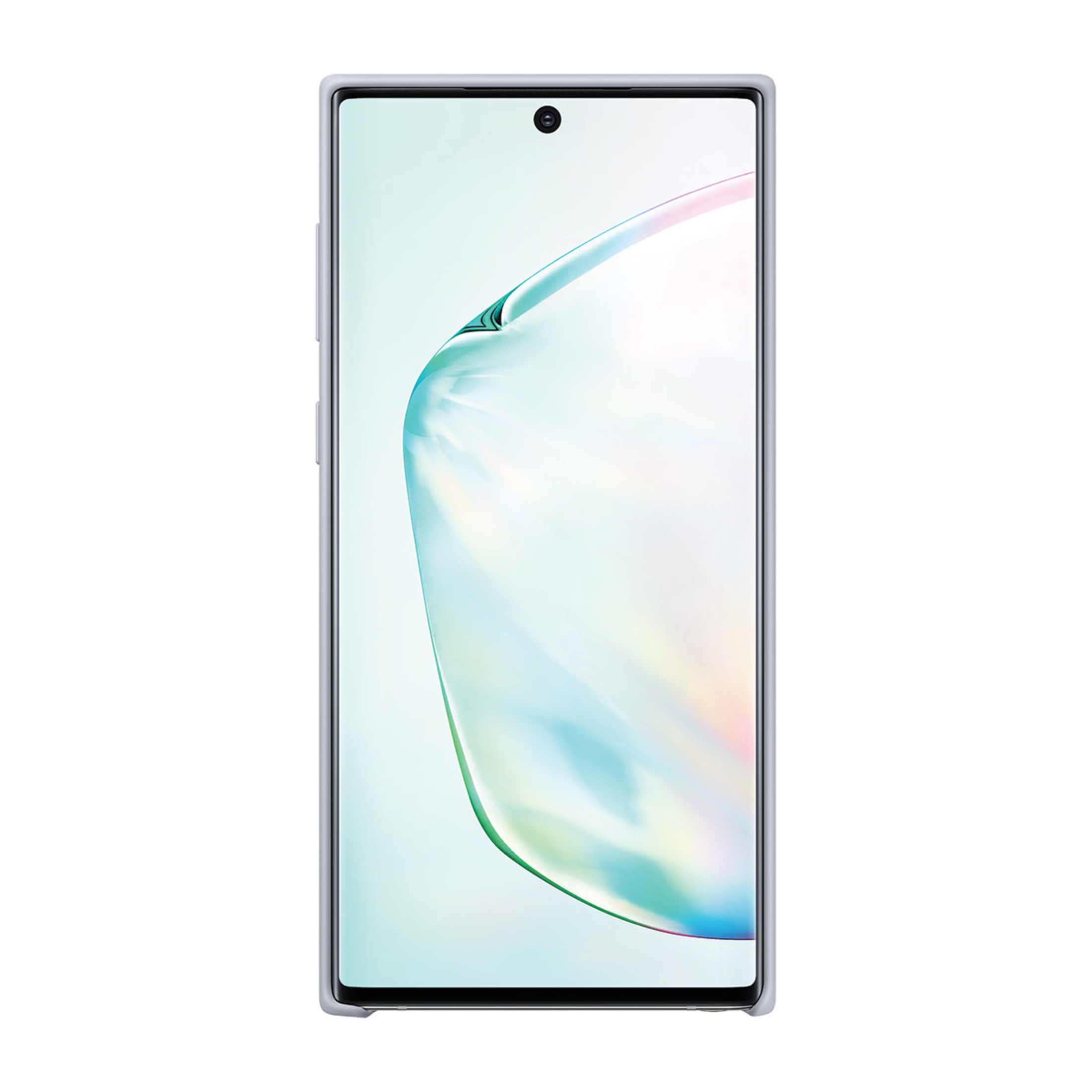 Uno smartphone moderno con schermo elegante e luminoso e fotocamera frontale.