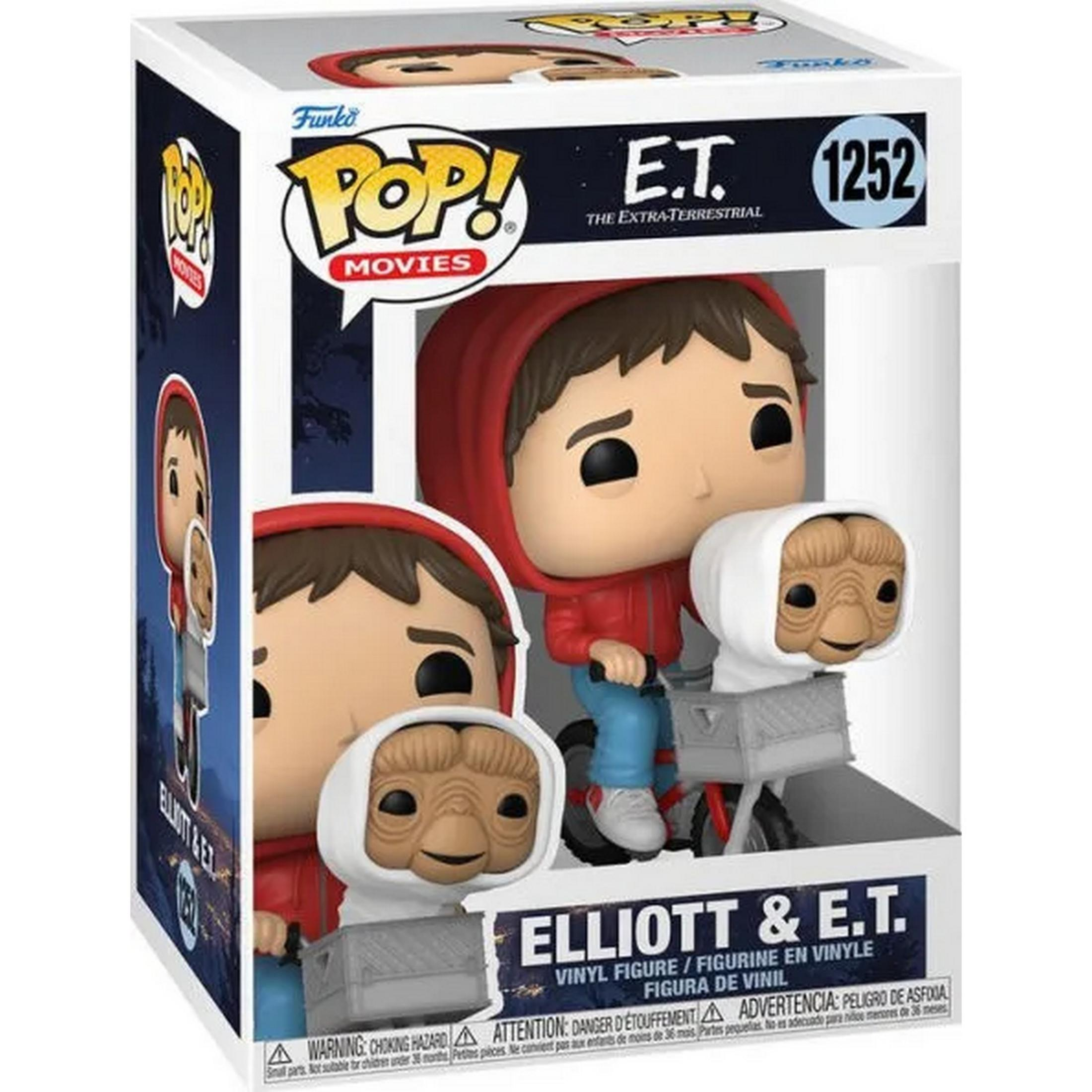 Funko Pop Vinyl Figur von Elliott und E.T. in der Originalverpackung.