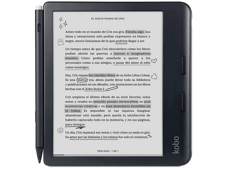 eBook | KOBO LIBRA COLOUR BLACK 7P/32GB + STYLUS 2 BLACK, 7