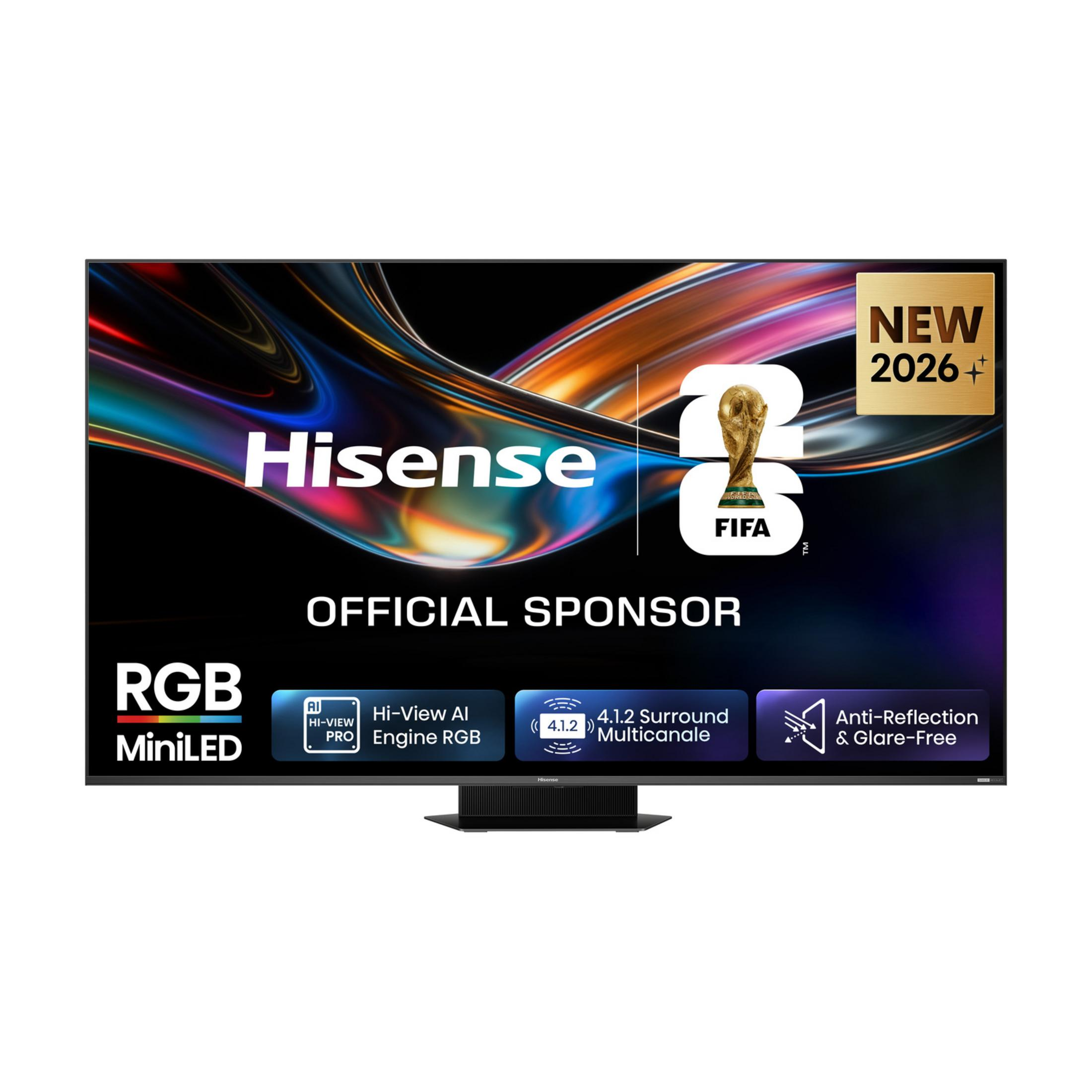TV Hisense: RGB MiniLED, sponsor ufficiale FIFA, nuovo modello 2026.