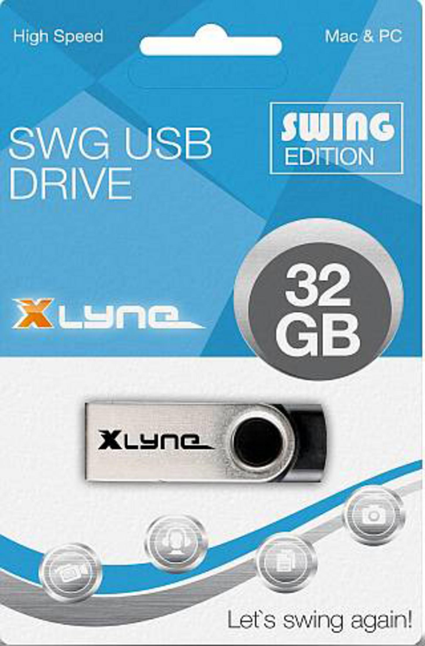 Confezione per un'unità USB XLyne da 32 GB, Swing Edition.
