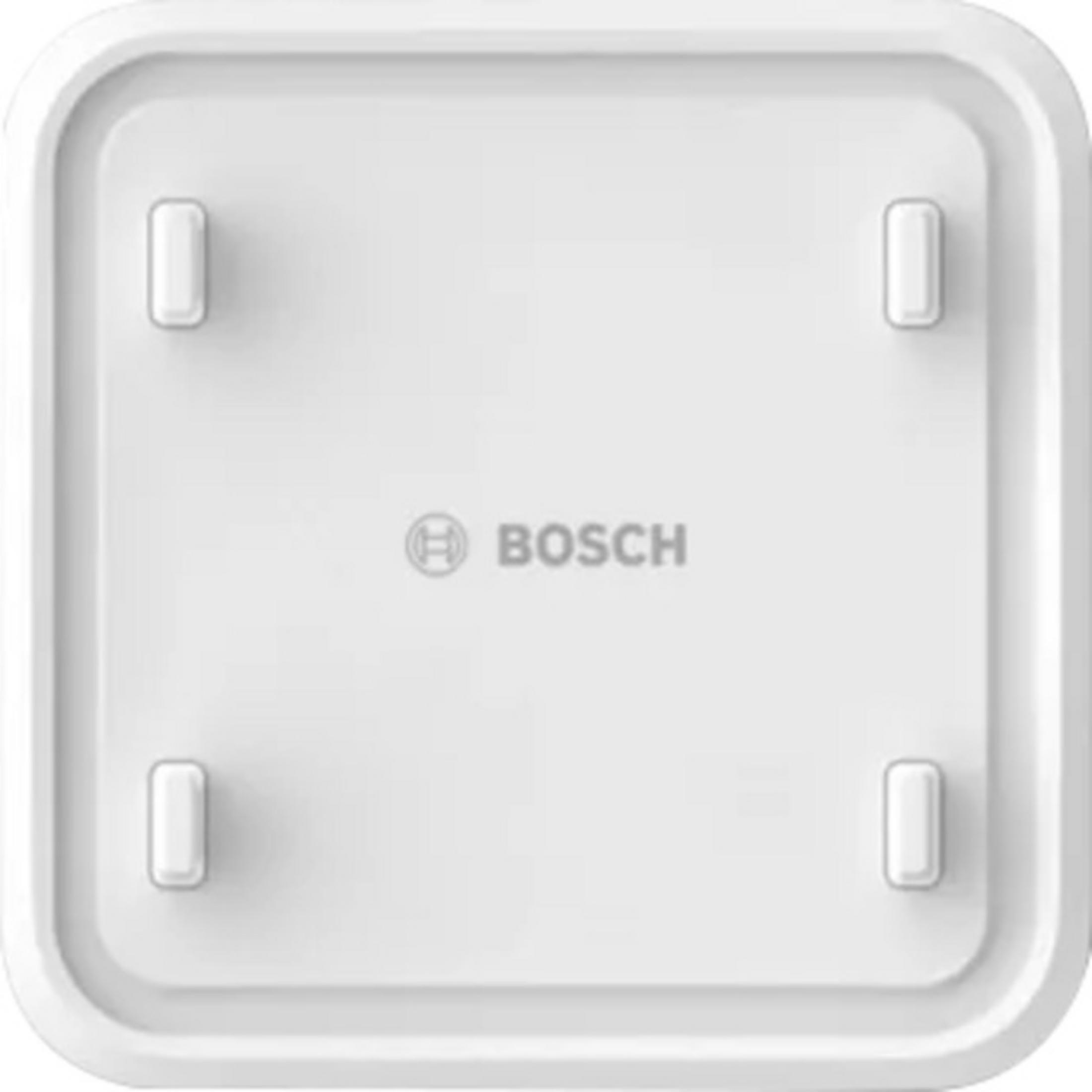 Caja Bosch blanca con cuatro pies y esquinas redondeadas.