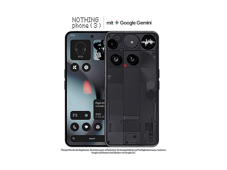 NOTHING PHONE 3 6.67P/5G/8N/16+512GB/B, Negro, Móvil Android, 512