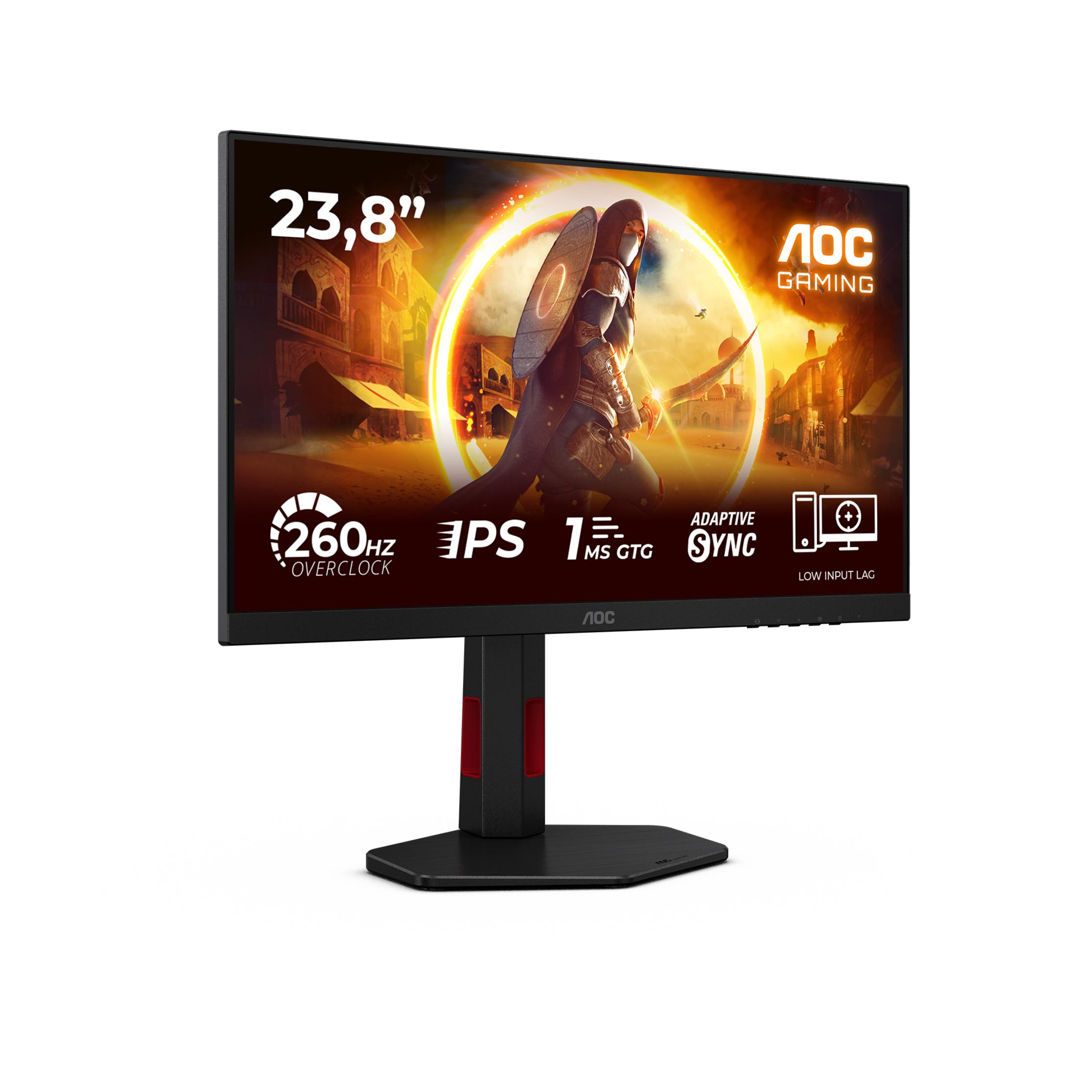 Monitor AOC Gaming da 23,8 pollici con 260Hz, 1ms GTG, Adaptive Sync e Low Input Lag.