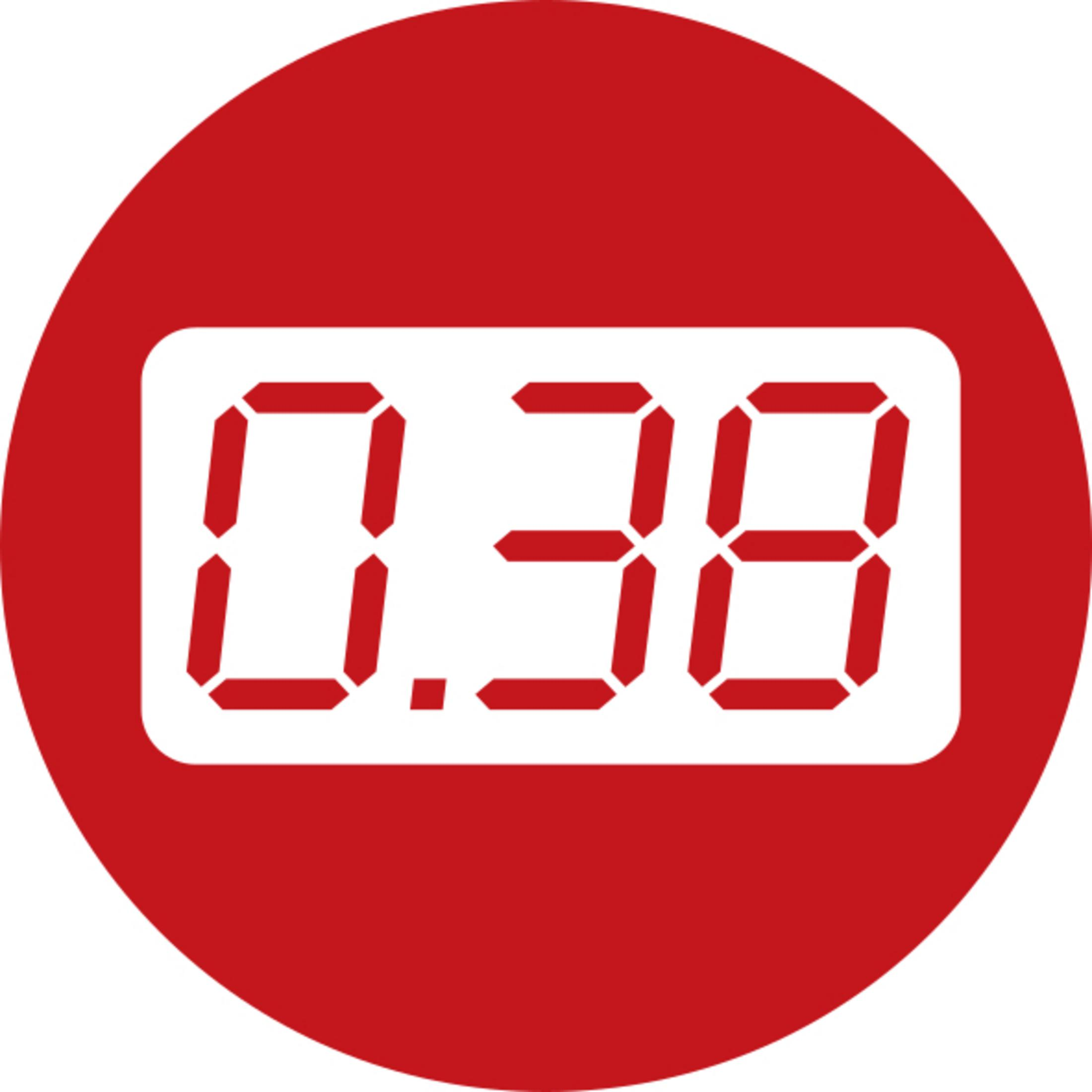 Dijital ekranlı kırmızı daire 0.38