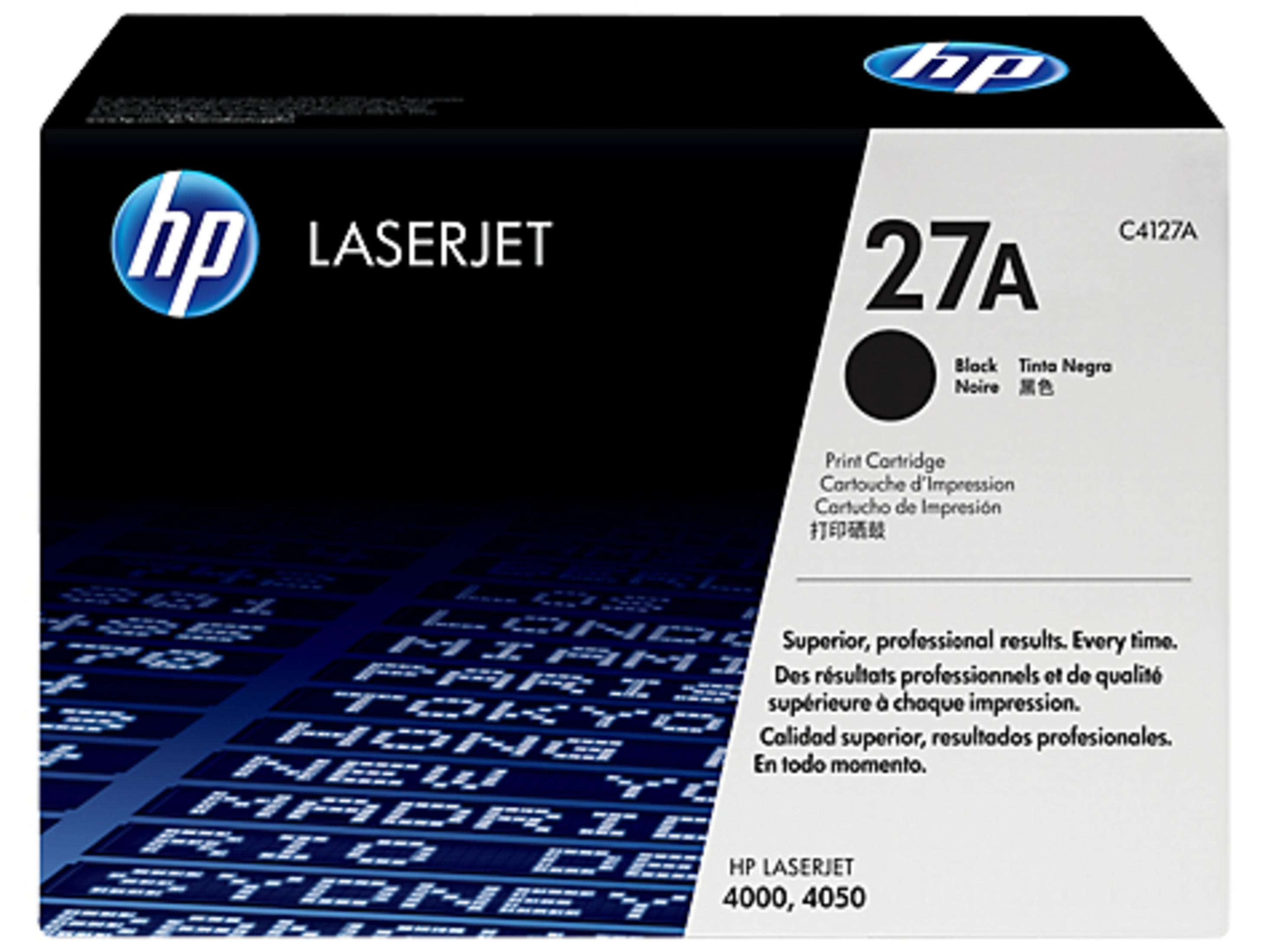 Cartuccia toner nero HP LaserJet 27A, modello C4127A.