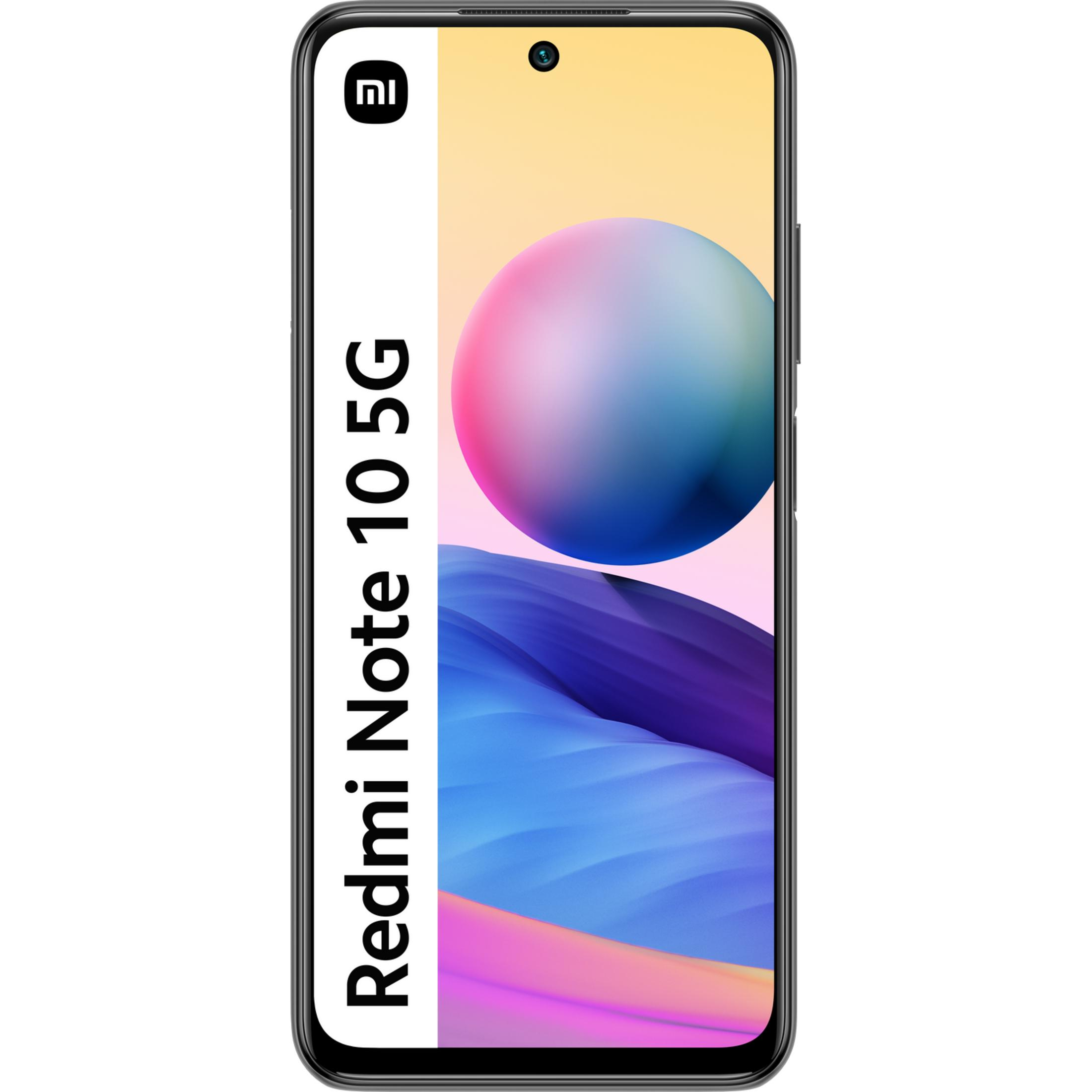 Uno smartphone nero con scritto 'Redmi Note 10 5G' e logo Mi.