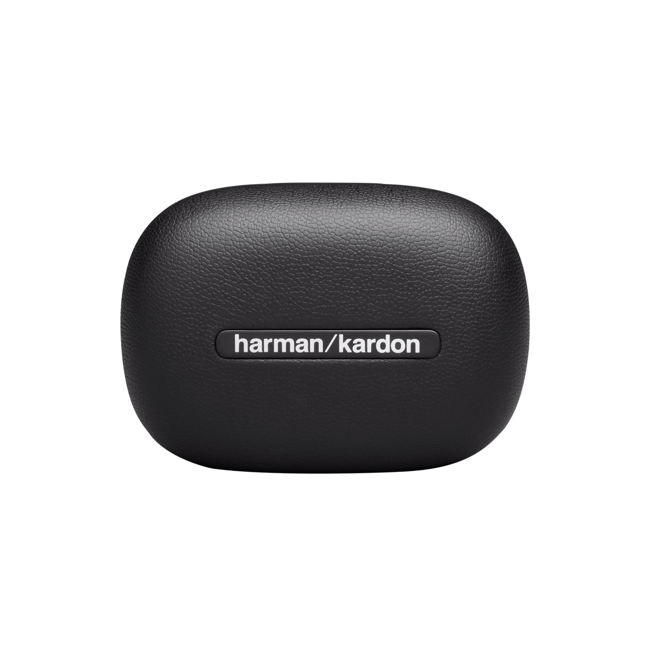 Custodia di ricarica nera con logo bianco Harman/Kardon.