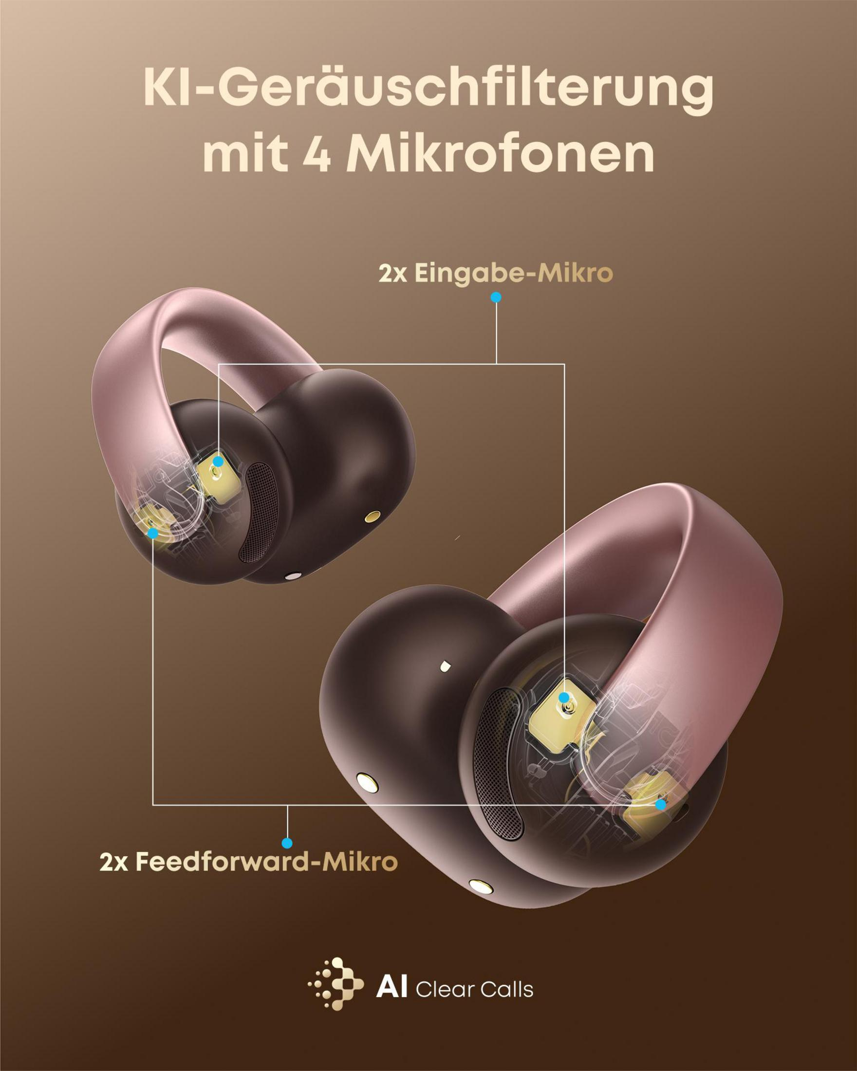 Cancellazione rumore AI con 4 microfoni, 2 di ingresso e 2 feedforward.