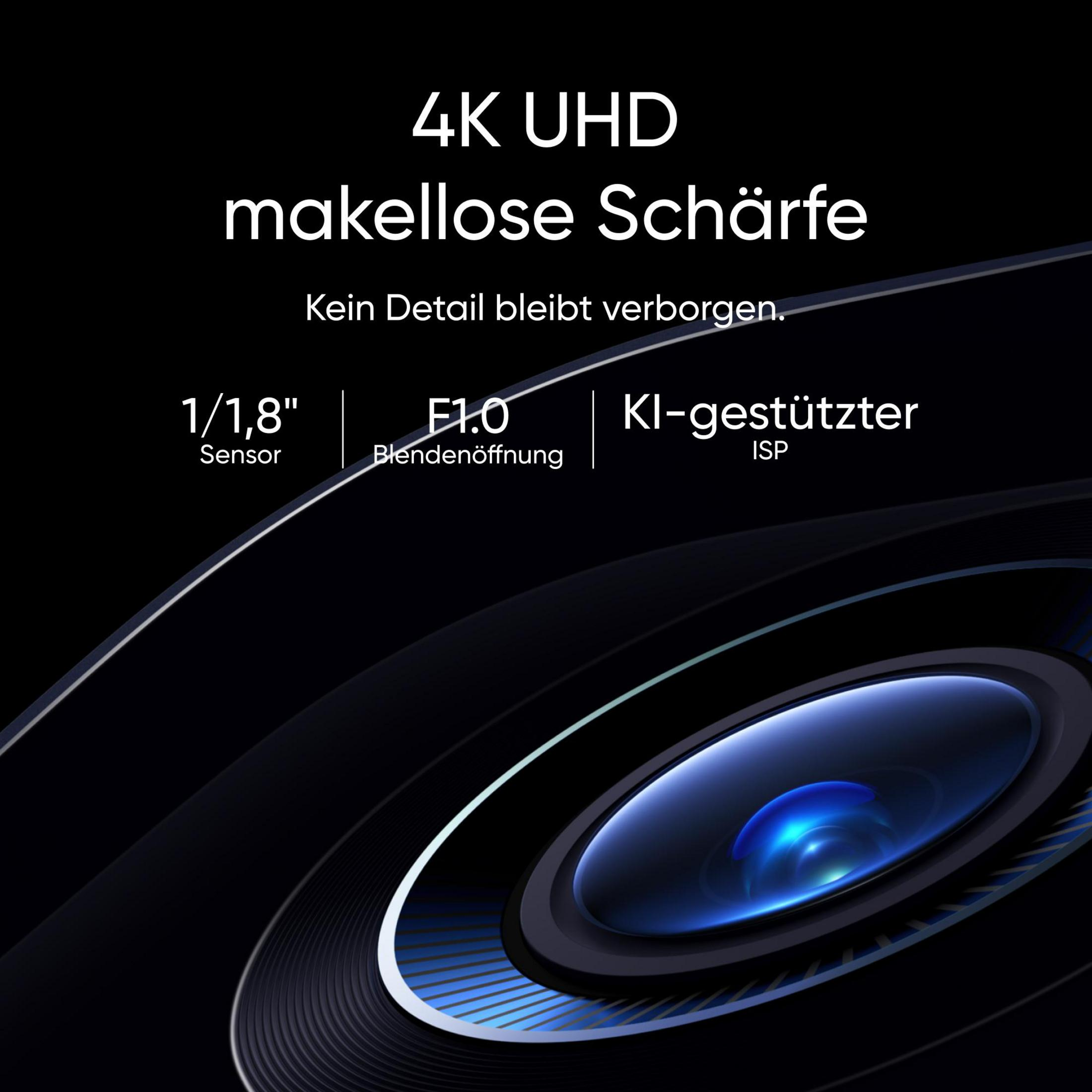 4K UHD mit makelloser Schärfe, 1/1,8" Sensor, F1.0 Blende, KI-ISP.