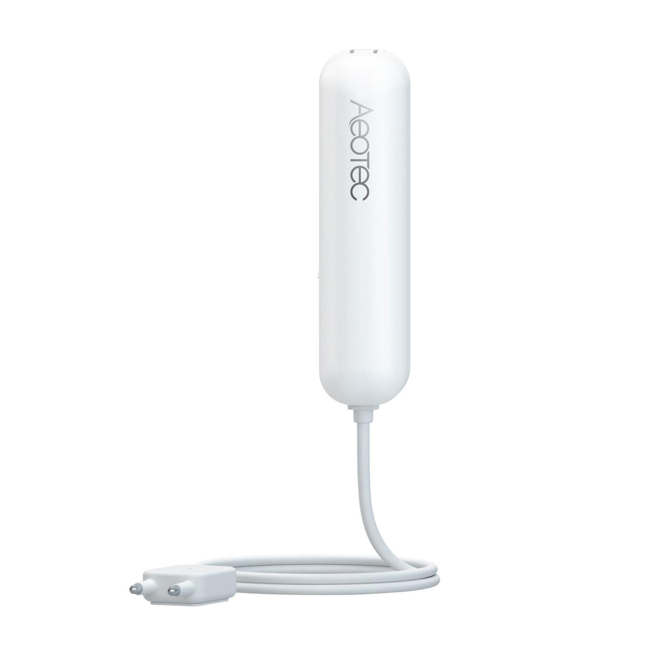 Ein weißes, stabförmiges Gerät mit Kabel und Stecker.