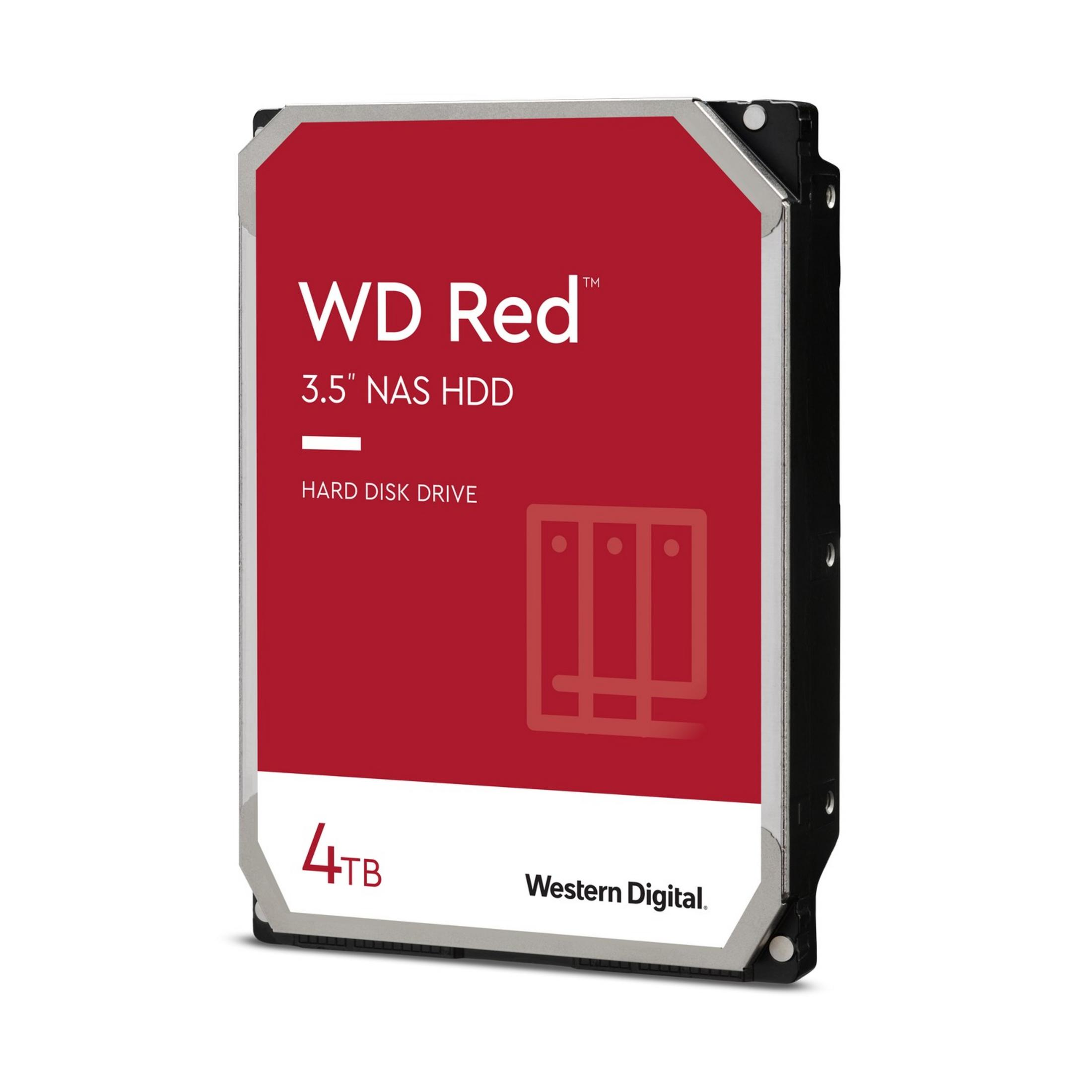 WD Red 4TB 3.5" NAS HDD harde schijf met Western Digital logo.