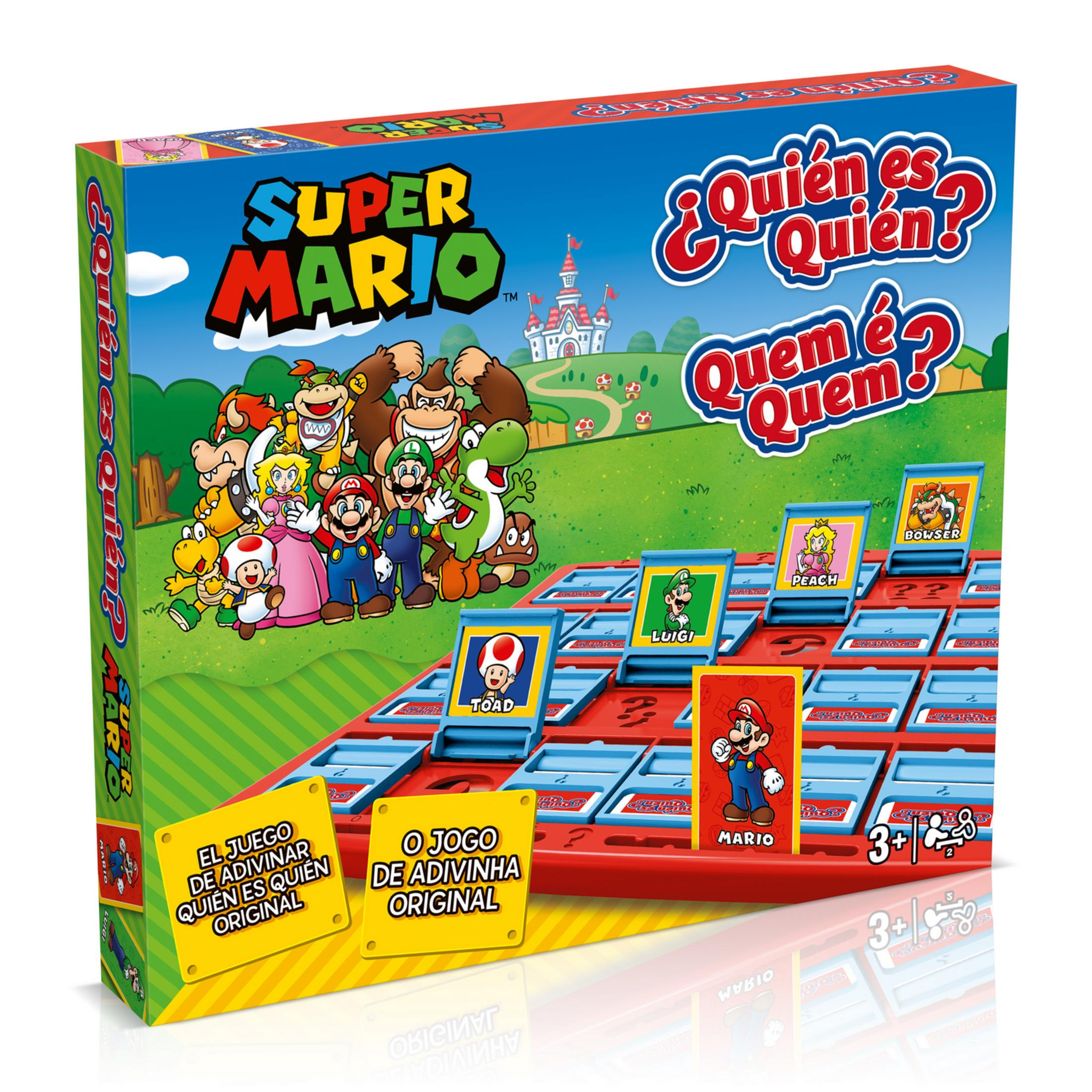 Caja del juego de mesa Super Mario ¿Quién es quién? con personajes y tablero.