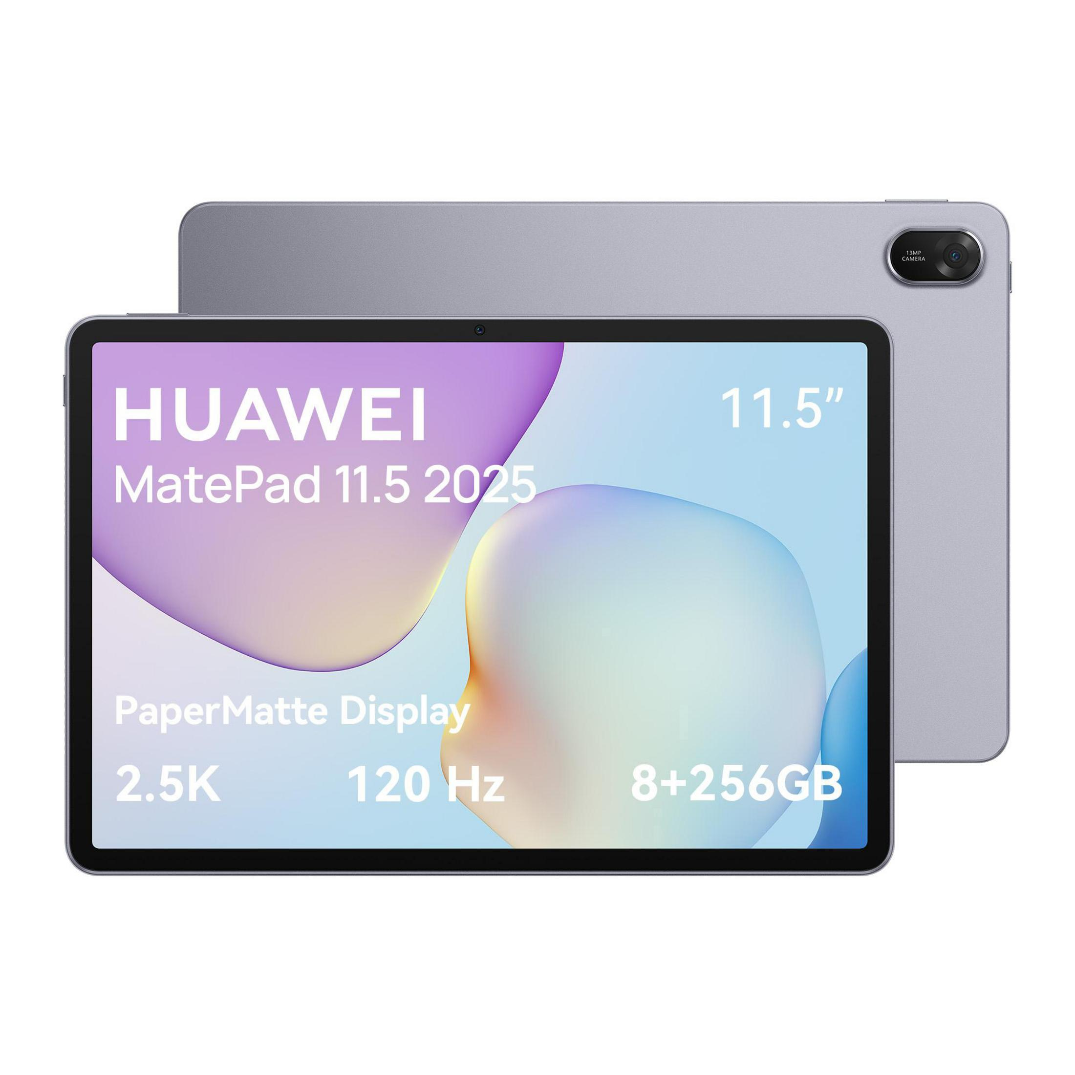 Graues Huawei MatePad mit 11,5-Zoll-Display, 2,5K, 120Hz, 8+256GB.