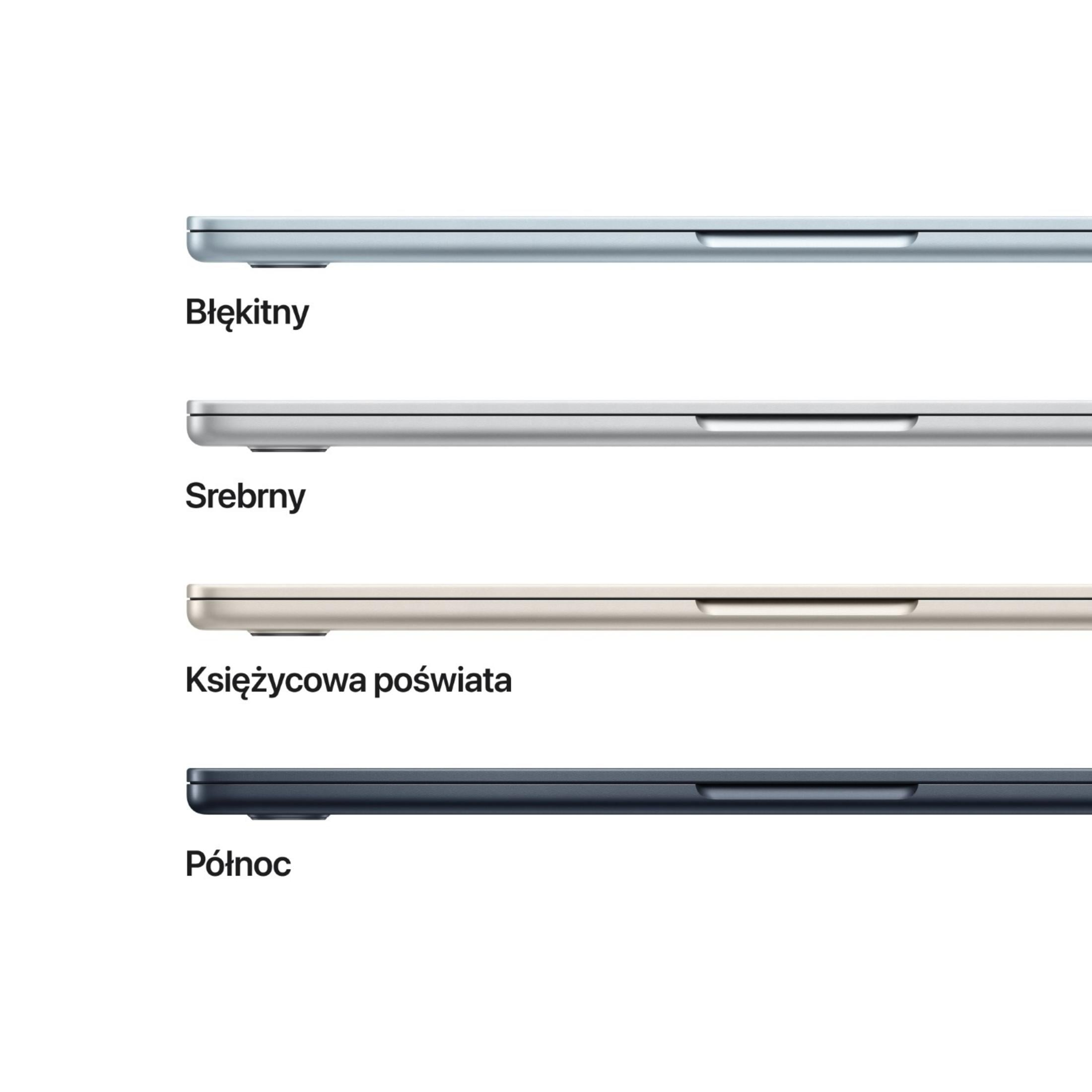 Cztery laptopy w różnych kolorach: jasnoniebieski, srebrny, złoty i granatowy.