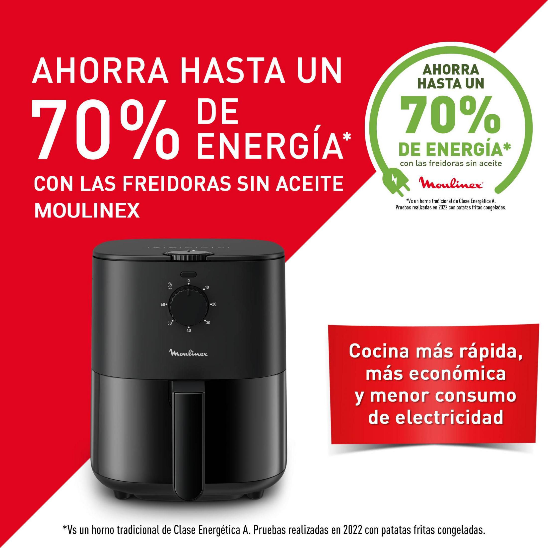 Friggitrice ad aria Moulinex: risparmia 70% energia. Veloce, economica.