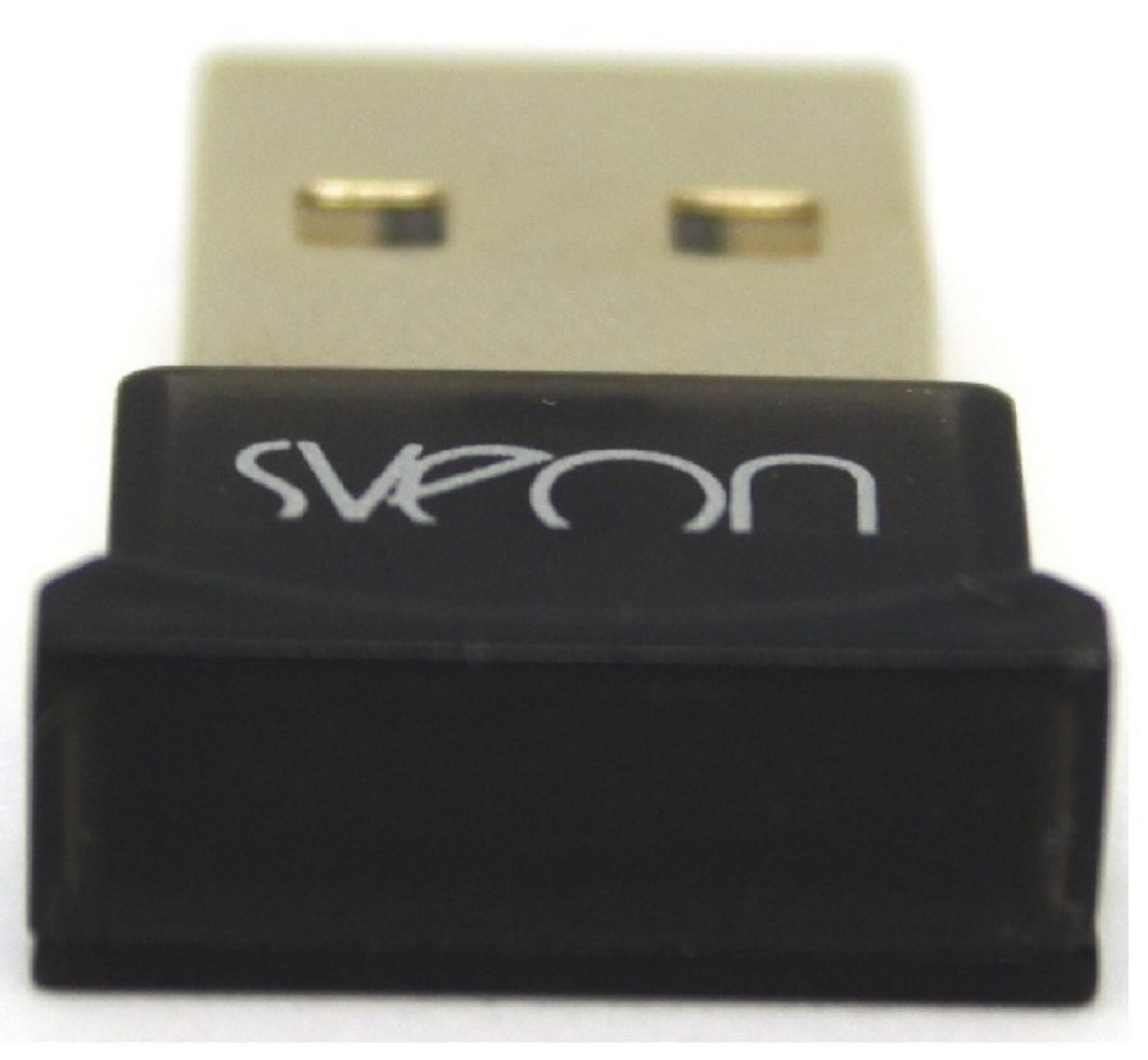 Un adaptador USB negro con letras blancas.