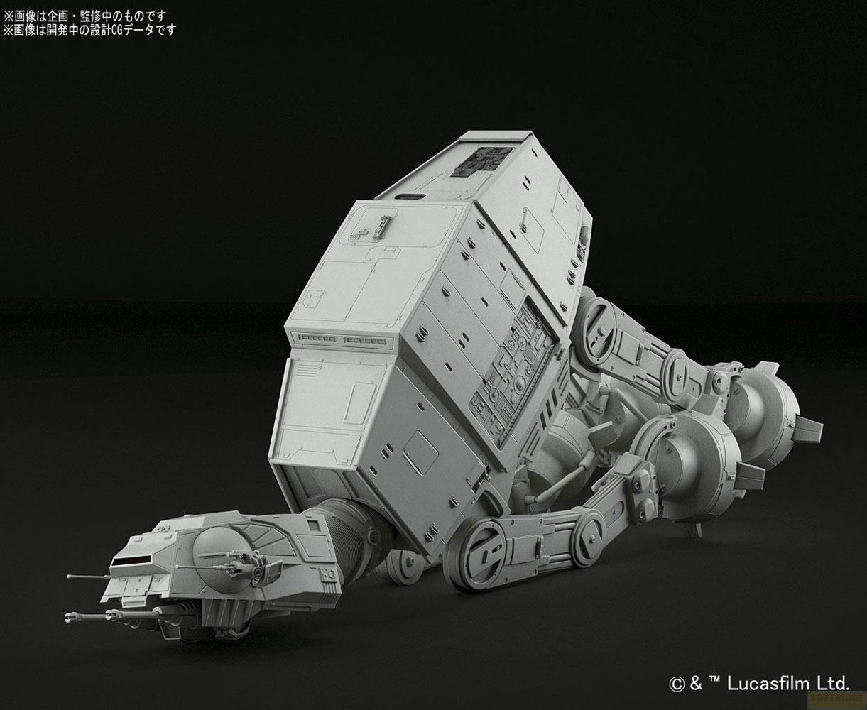 Modèle gris d'un marcheur Star Wars sur fond sombre.