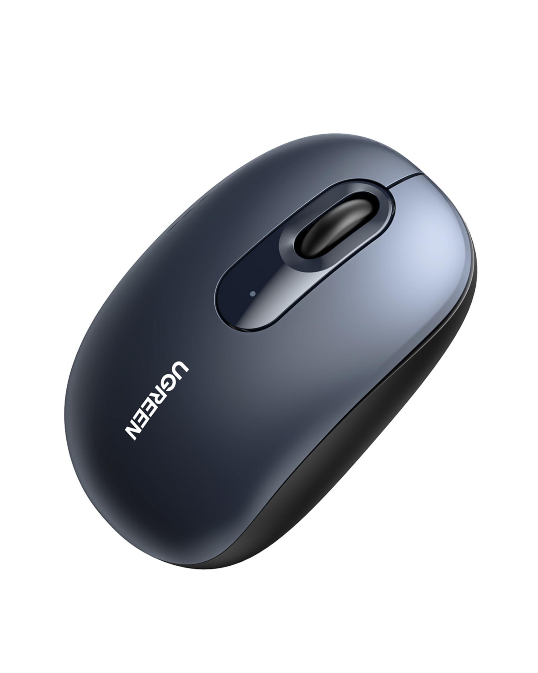 Mouse per computer grigio scuro con logo UGREEN e rotellina.