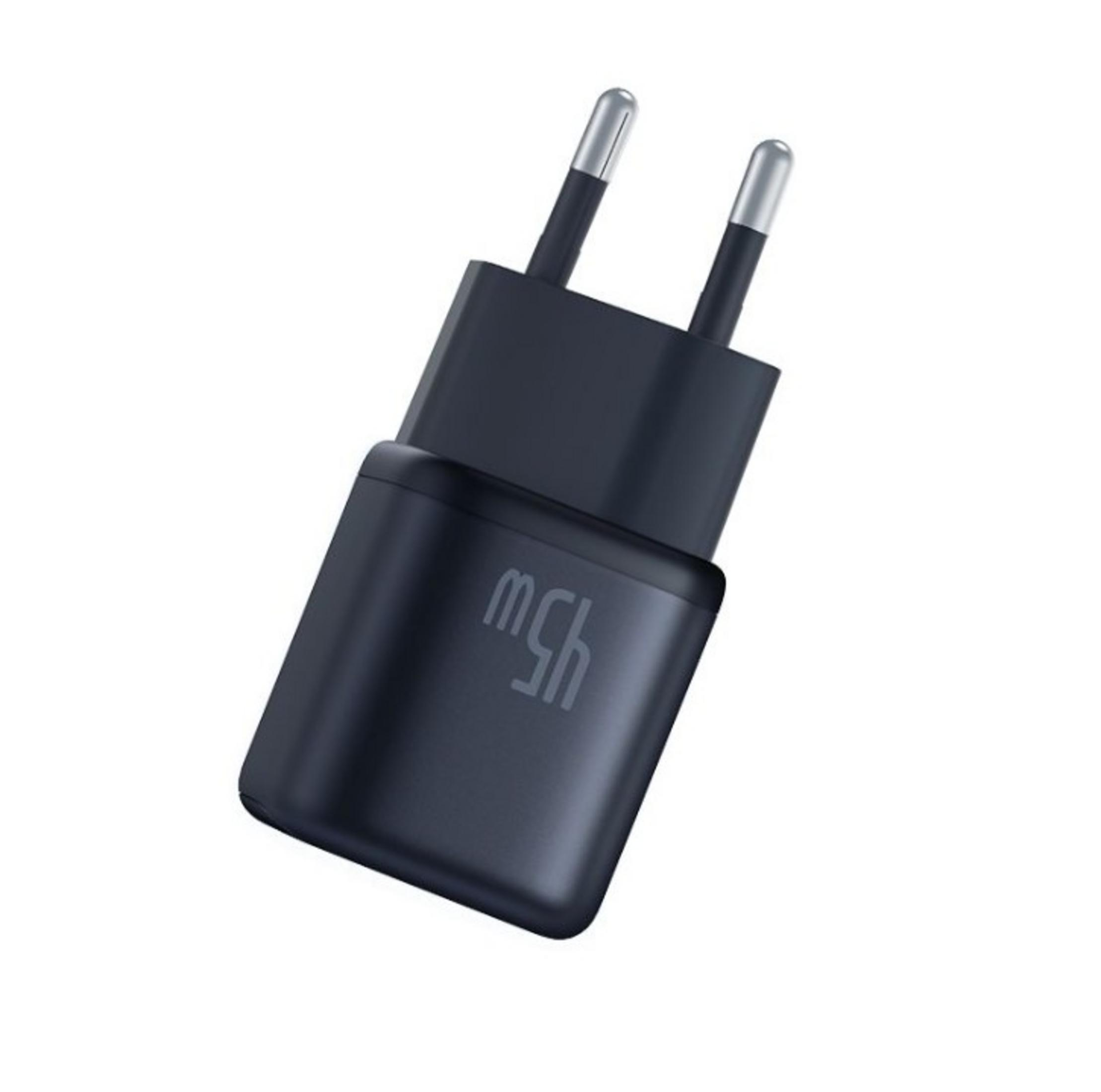 Adattatore di corrente grigio scuro con pin argentati e marchio "45W".