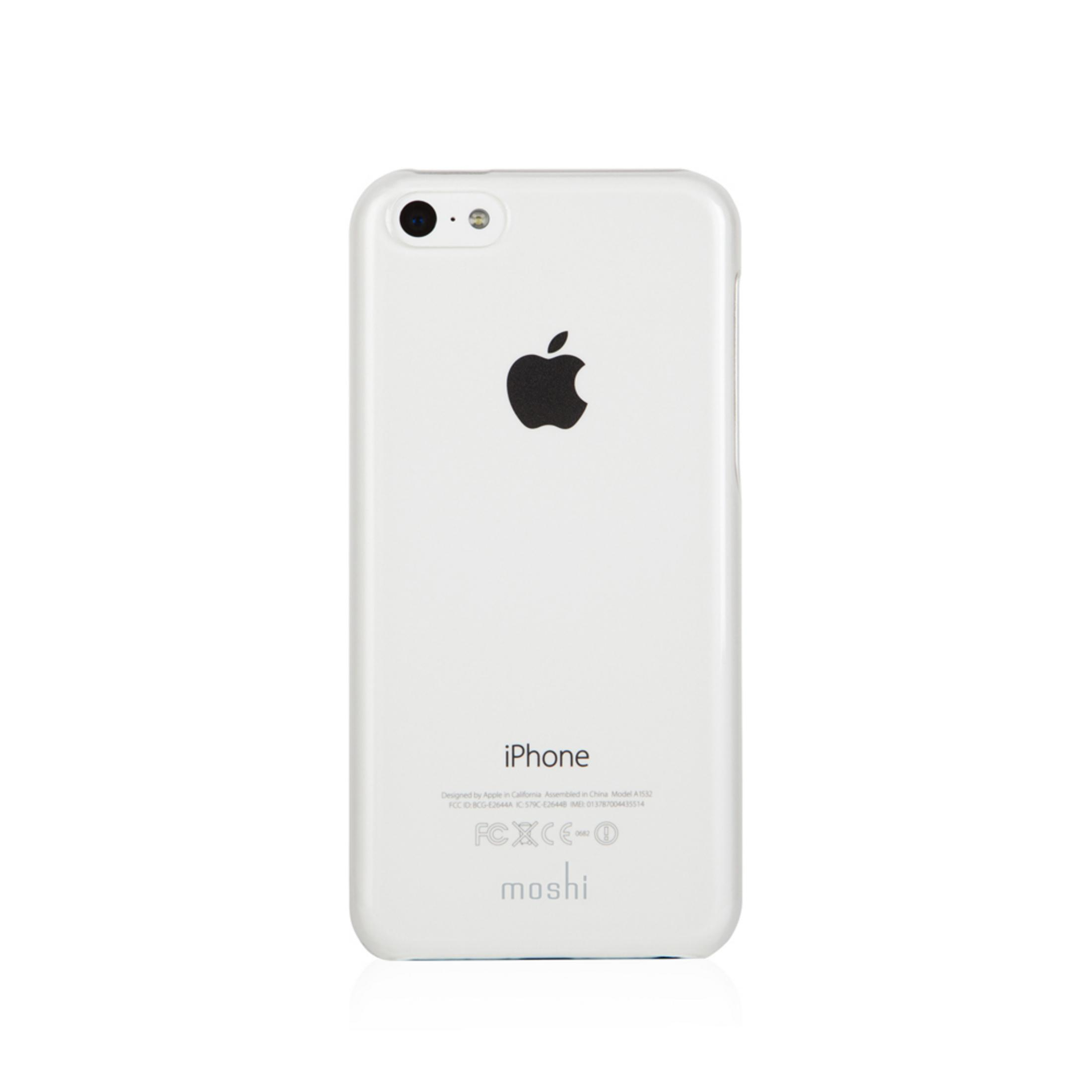 iPhone bianco con logo Apple e testo. Fotocamera in alto a sinistra.