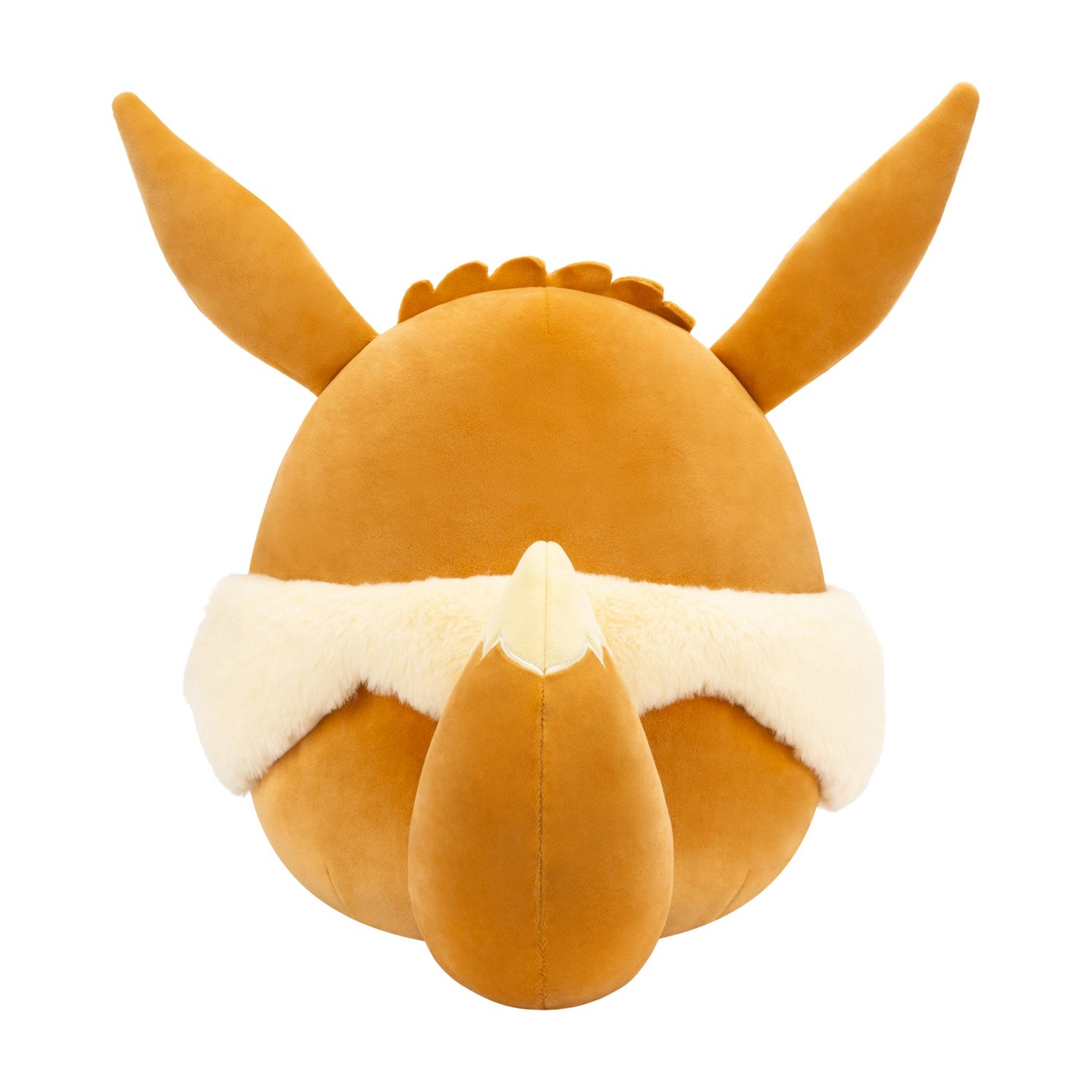 Une tête en peluche marron avec de longues oreilles et un col en fourrure blanche.