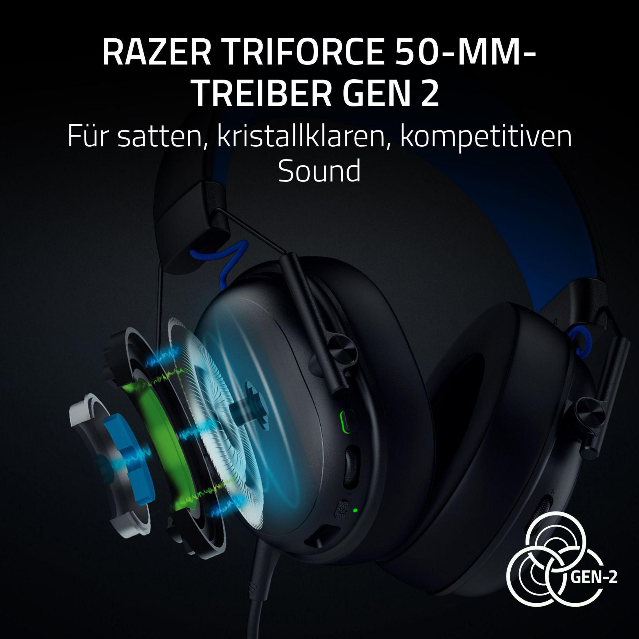 Razer koptelefoon met 50mm drivers, toont interne onderdelen.