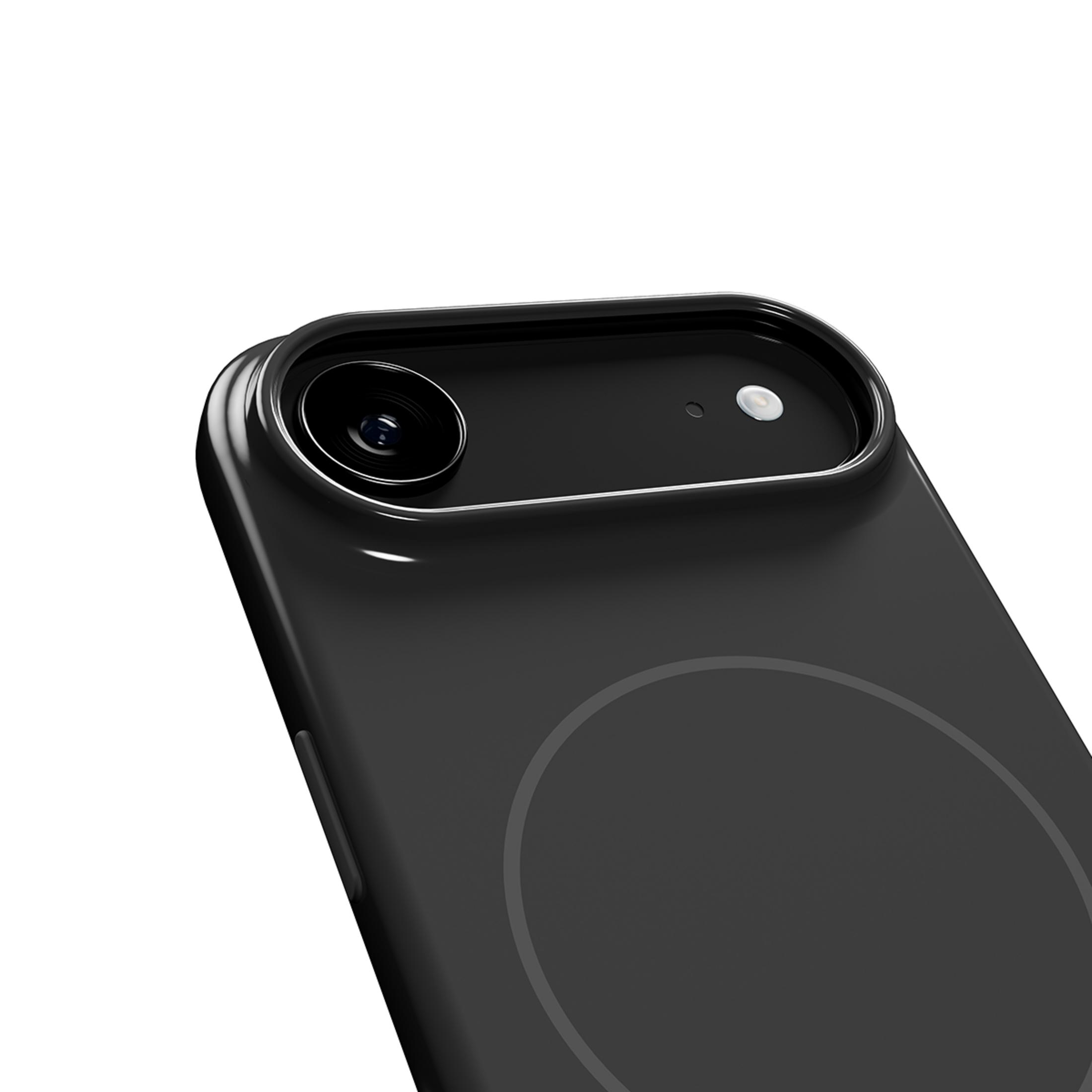 Nahaufnahme des schwarzen iPhones mit Kameramodul und Blitz.